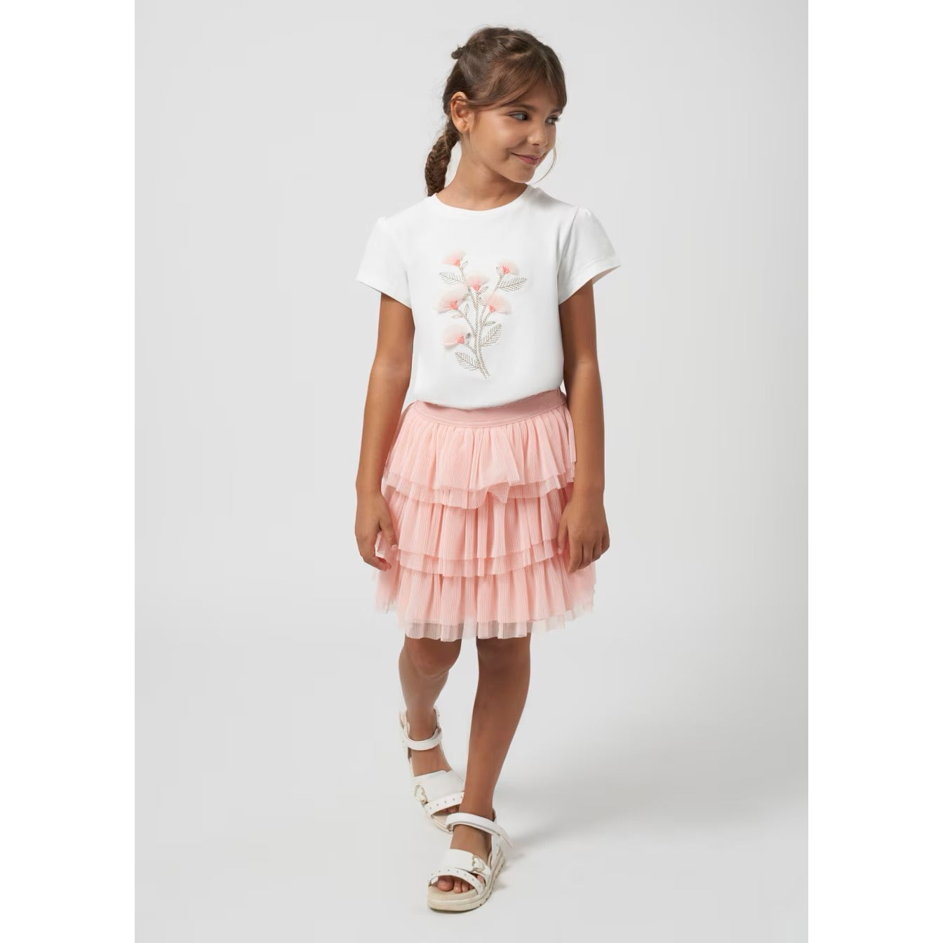 Mayoral Older Girls Tulle Skirt 6937 Blush Pink Clothing 10YRS / Pink,12YRS / Pink,14YRS / Pink