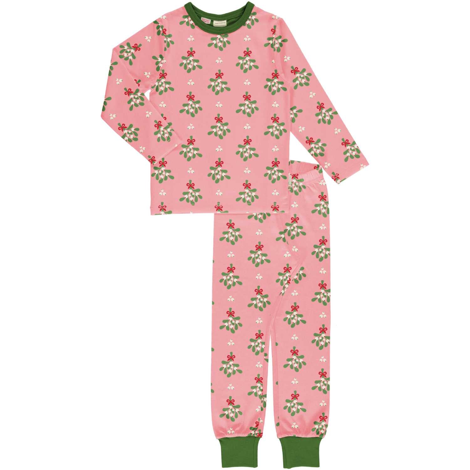 Maxomorra Mistletoe Pj Set Aw24 Clothing 2-3YRS / Pink,3-4YRS / Pink,4-5YRS / Pink,5-6YRS / Pink,7-8YRS / Pink,9-10YRS / Pink