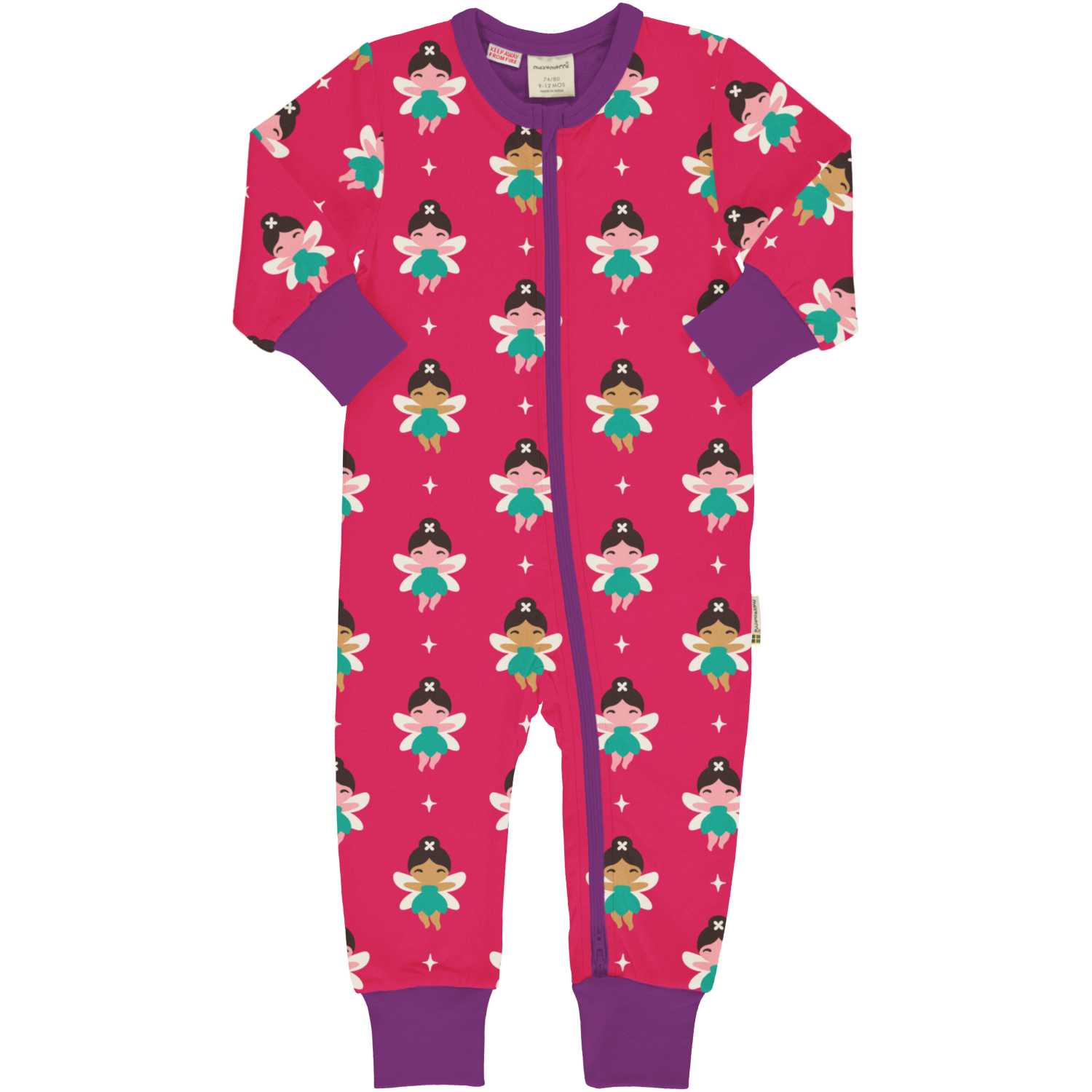 Maxomorra Fairy Ls Rompersuit Aw24 Clothing 0-3M / Fuchsia,3-6M / Fuchsia,9-12M / Fuchsia,18-24M / Fuchsia