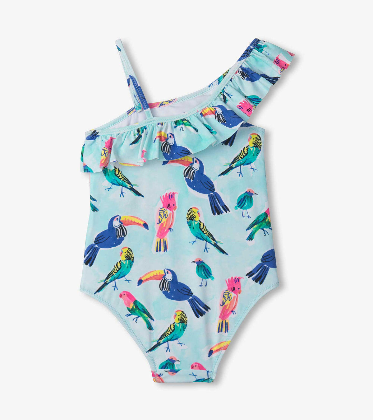 Hatley Tropical Birds Frill Swimsuit S25tbk1726 Clothing 5YRS / Multi,6YRS / Multi,7YRS / Multi,8YRS / Multi