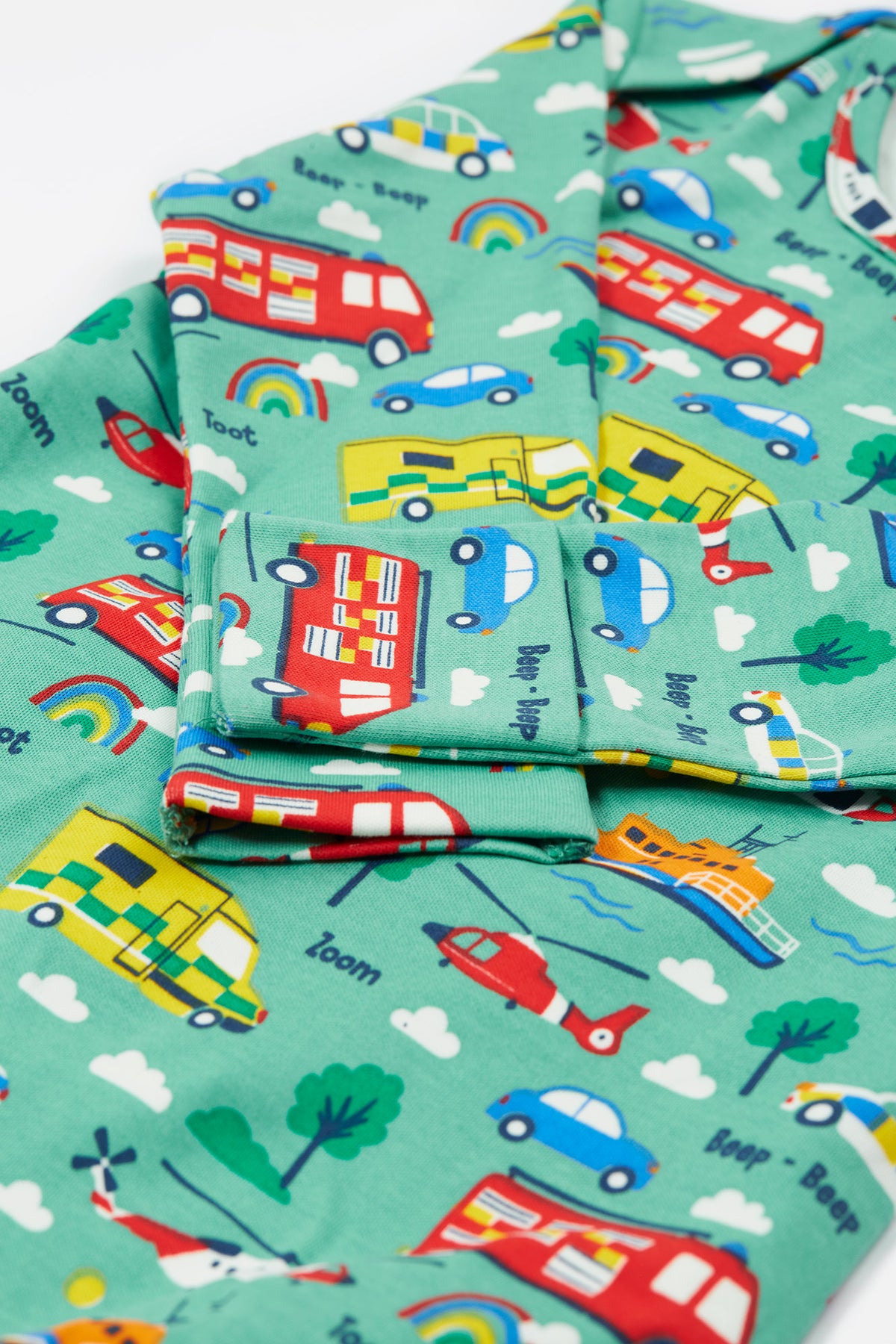 Frugi Easy Dressing Babygrow To The Rescue Clothing 0-3M / Green,3-6M / Green,6-9M / Green
