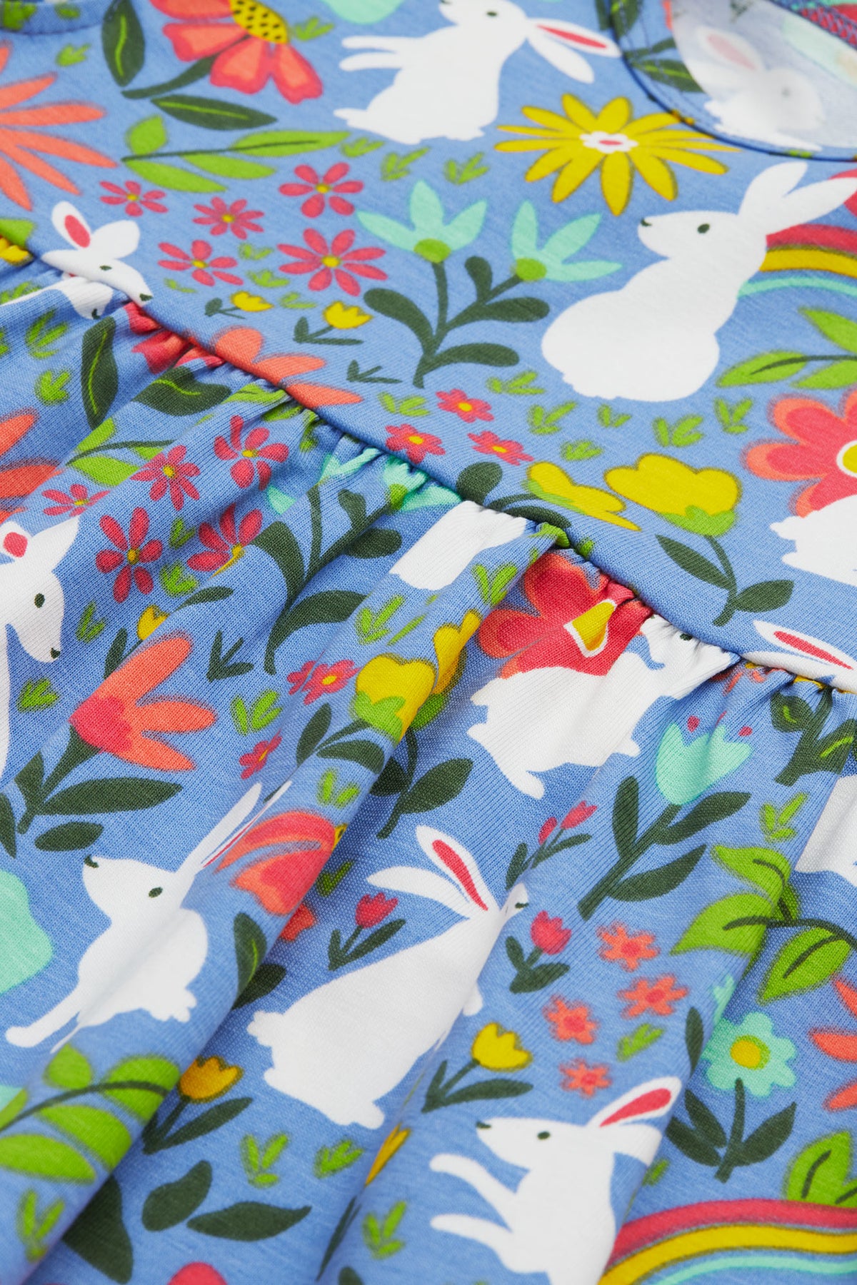 Frugi Bella Infant Dress Bunny Bounce Clothing 3-6M / Multi,6-9M / Multi,9-12M / Multi,12-18M / Multi,18-24M / Multi,2-3YRS / Multi,3-4YRS / Multi