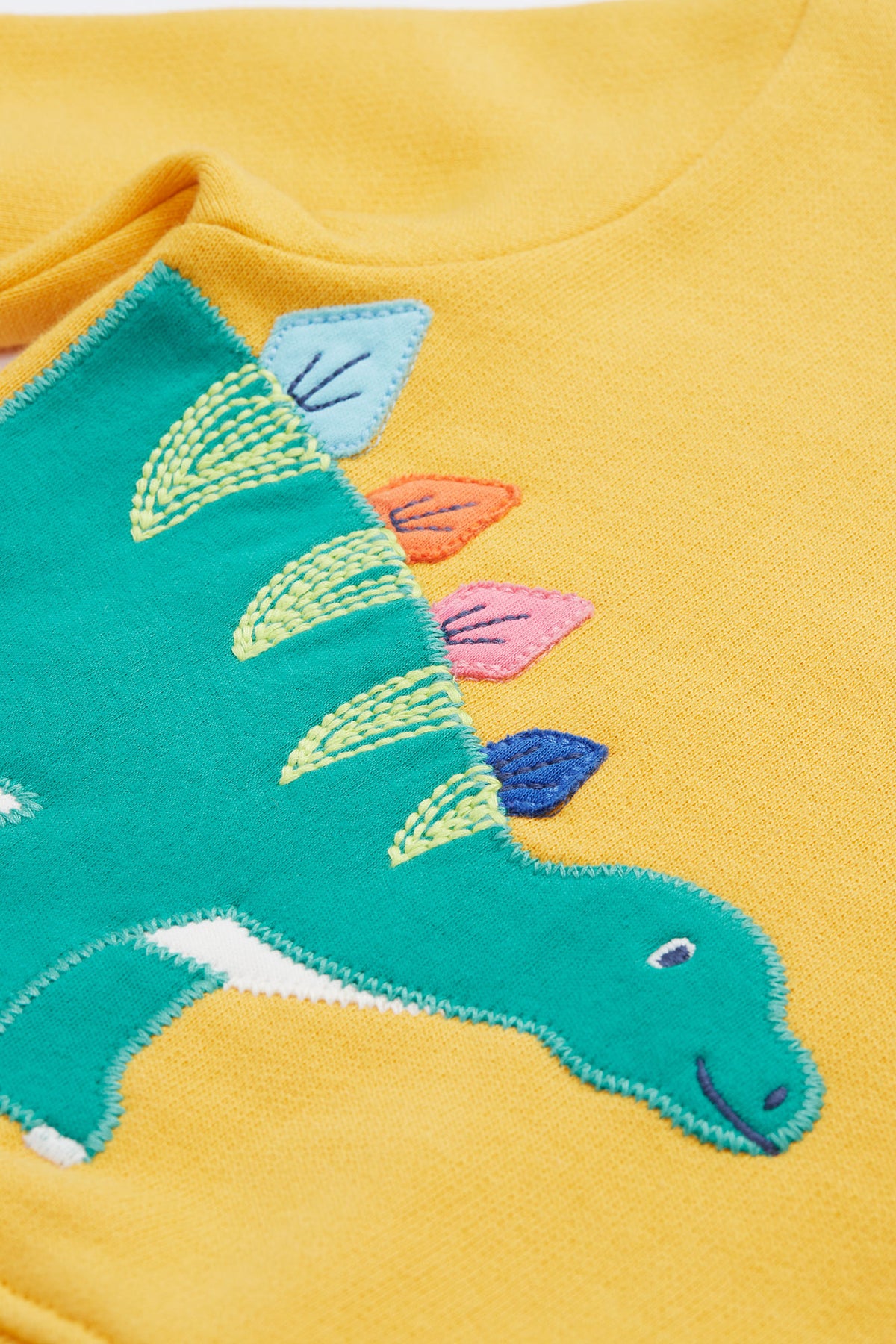 Frugi Easy On Infant Applique Sweatshirt Yellow Dino Clothing 3-6M / Yellow,6-9M / Yellow,9-12M / Yellow,12-18M / Yellow,18-24M / Yellow,2-3YRS / Yellow,3-4YRS / Yellow,4-5YRS / Yellow