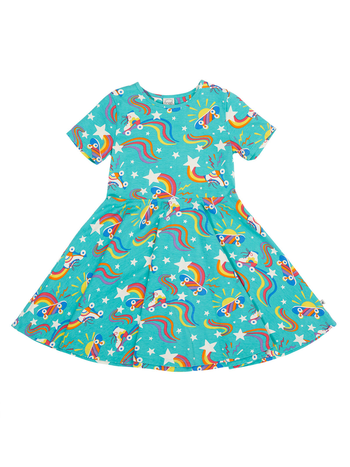 Frugi Sunshine Skater Dress 500213S6wlpq Wheely Happy Clothing 4-5YRS / Multi,5-6YRS / Multi,6-7YRS / Multi,7-8YRS / Multi,8-9YRS / Multi,9-10YRS / Multi