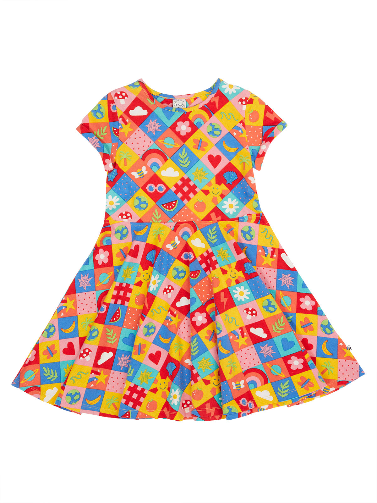 Frugi Spring Skater Dress 500027S6elpo Favourite Things Clothing 3-4YRS / Multi,4-5YRS / Multi,5-6YRS / Multi,6-7YRS / Multi,7-8YRS / Multi,8-9YRS / Multi