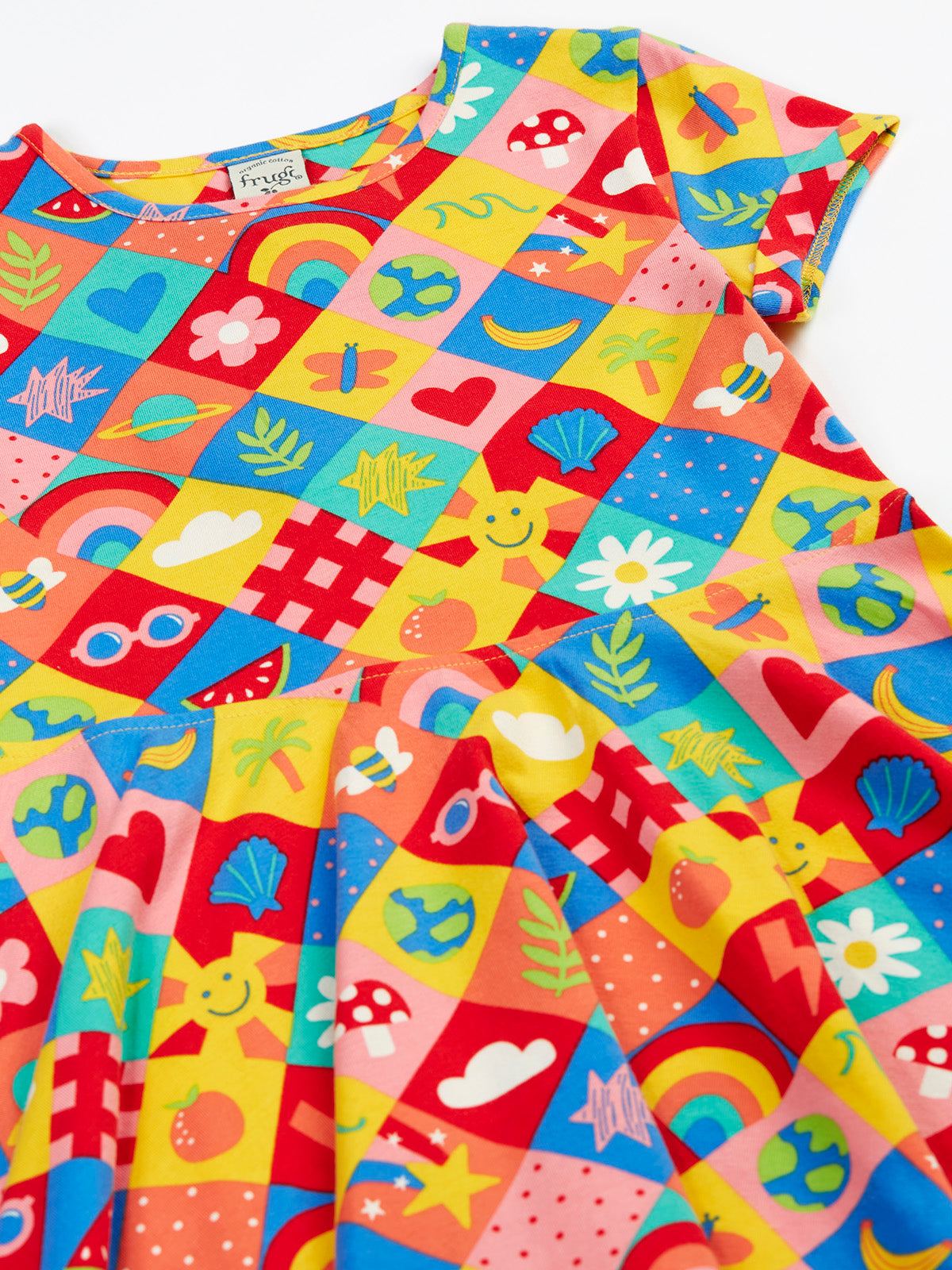 Frugi Spring Skater Dress 500027S6elpo Favourite Things Clothing 3-4YRS / Multi,4-5YRS / Multi,5-6YRS / Multi,6-7YRS / Multi,7-8YRS / Multi,8-9YRS / Multi