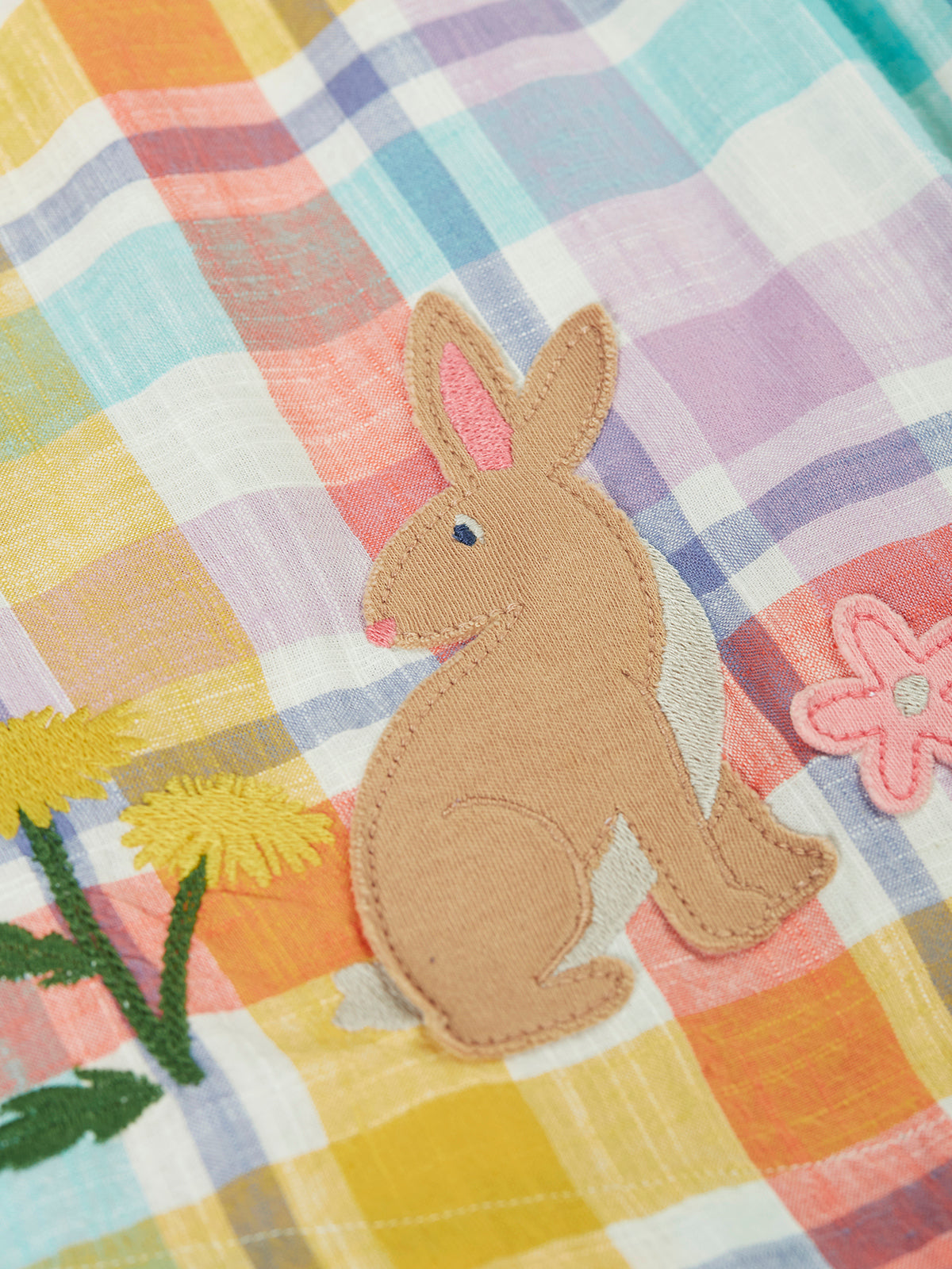Frugi Flora Body Dress 502145S6spnw Check Rabbit Clothing 3-6M / Multi,6-9M / Multi,9-12M / Multi,12-18M / Multi,18-24M / Multi