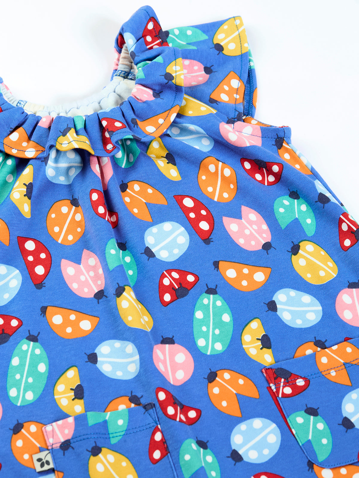 Frugi Peony Playsuit 501655S6lawe Ladybirds Clothing 3-6M / Blue,6-9M / Blue,9-12M / Blue,12-24M / Blue