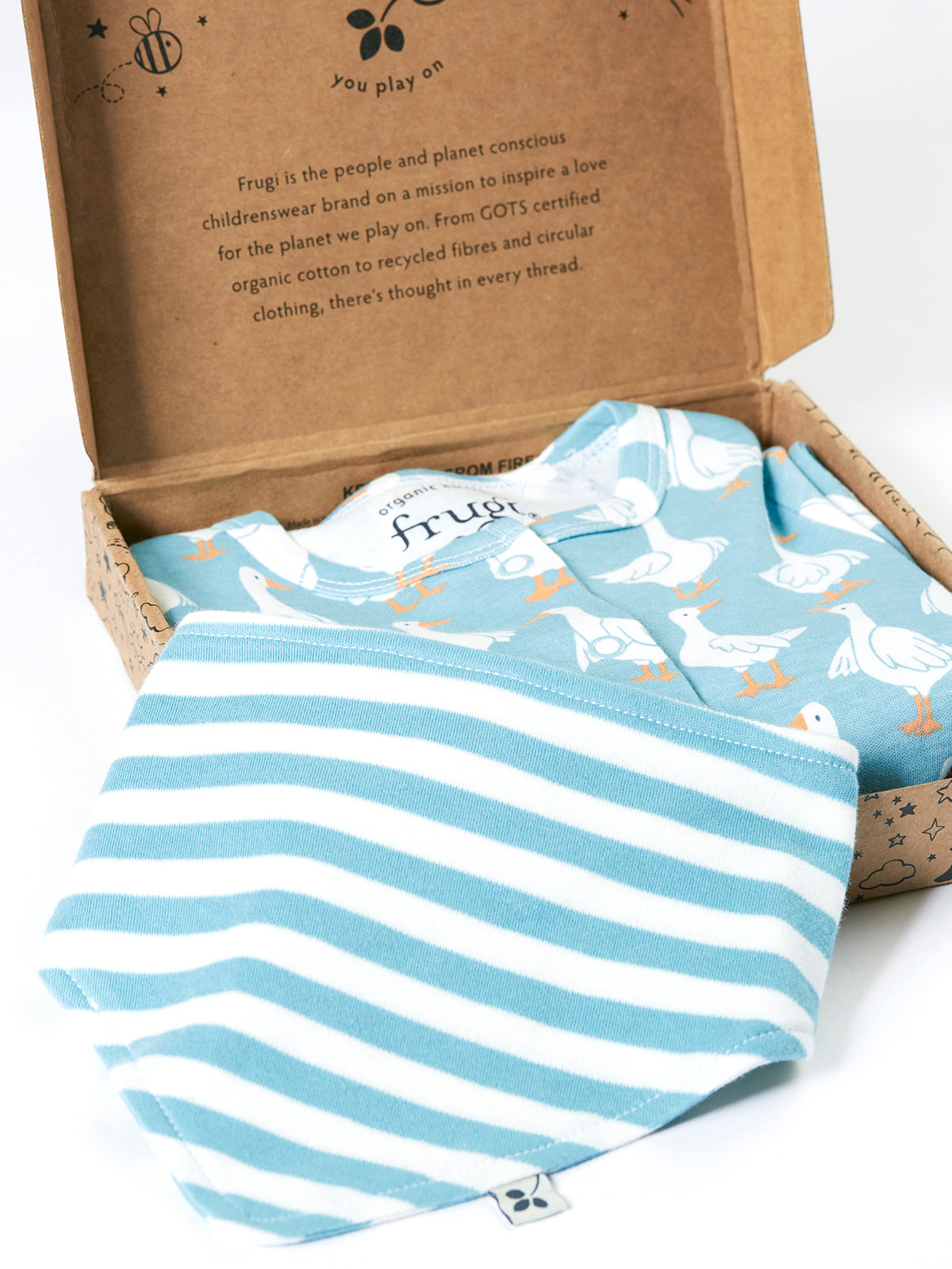 Frugi Goose Gaggle Baby Gift Set 502061S6grmn Clothing NEWBORN / Seagrass,0-3M / Seagrass,3-6M / Seagrass,6-9M / Seagrass