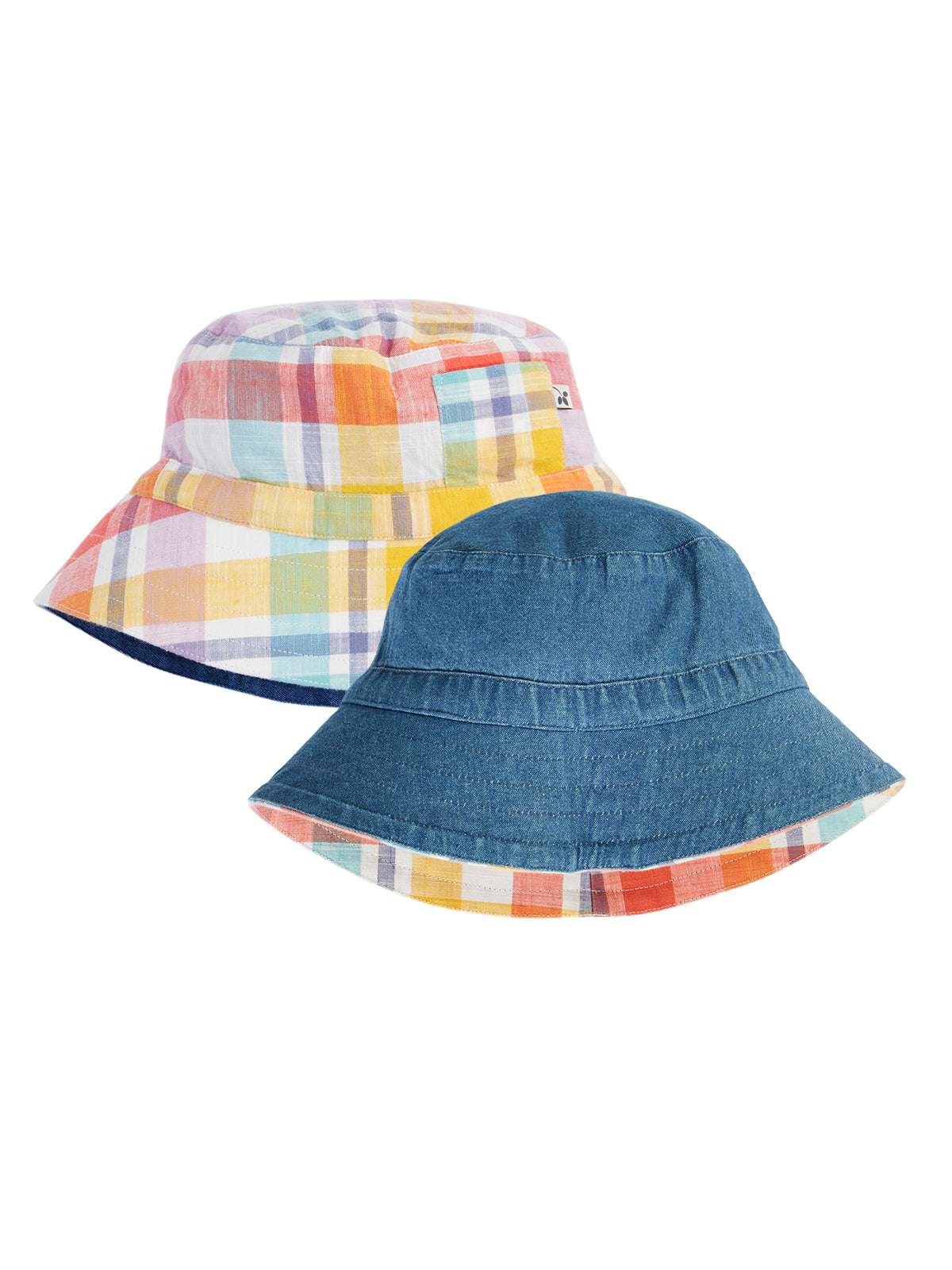 Frugi Ashley Reversible Hat 502143S6snzk Check Clothing 2-4YRS / Multi,4-6YRS / Multi,6-8YRS / Multi