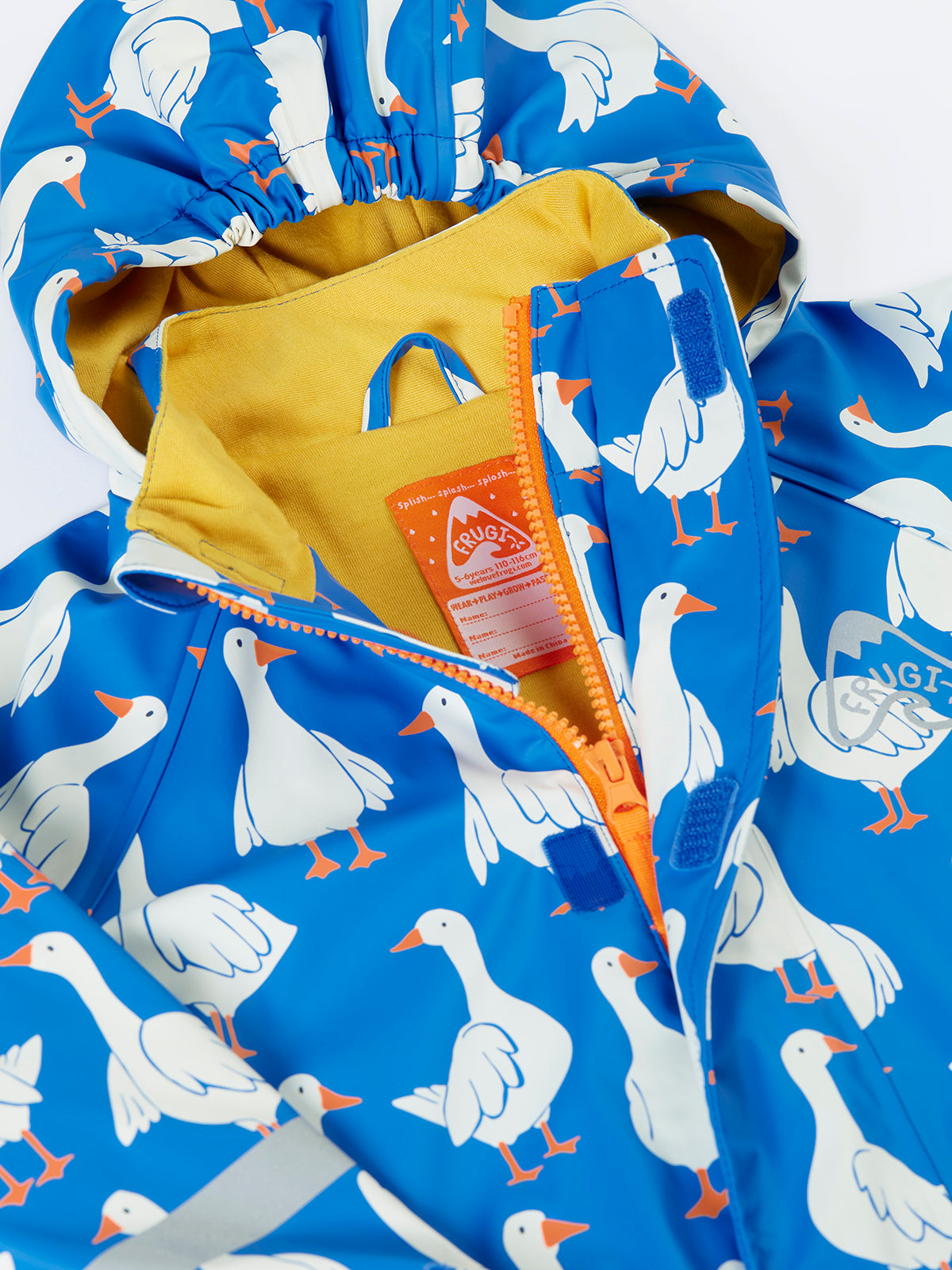Frugi Puddle Buster Raincoat 501778S6cbgs Cobalt Goose Clothing 2-3YRS / Blue,3-4YRS / Blue,4-5YRS / Blue,5-6YRS / Blue,6-7YRS / Blue,1-2 YRS / Blue