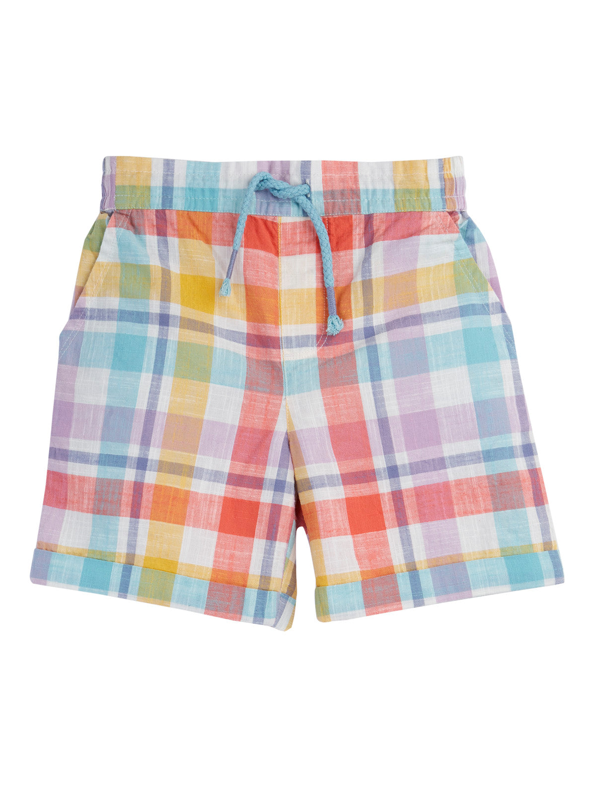 Frugi Archie Slub Shorts 502142S6svbz Check Clothing 2-3YRS / Multi,3-4YRS / Multi,4-5YRS / Multi,5-6YRS / Multi,6-7YRS / Multi