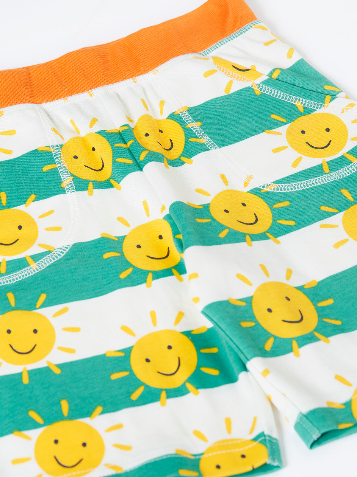 Frugi Sunny Shorts 502060S6fjki Green Stripe Sunshine Clothing 4-5YRS / Green,5-6YRS / Green,6-7YRS / Green,7-8YRS / Green,8-9YRS / Green