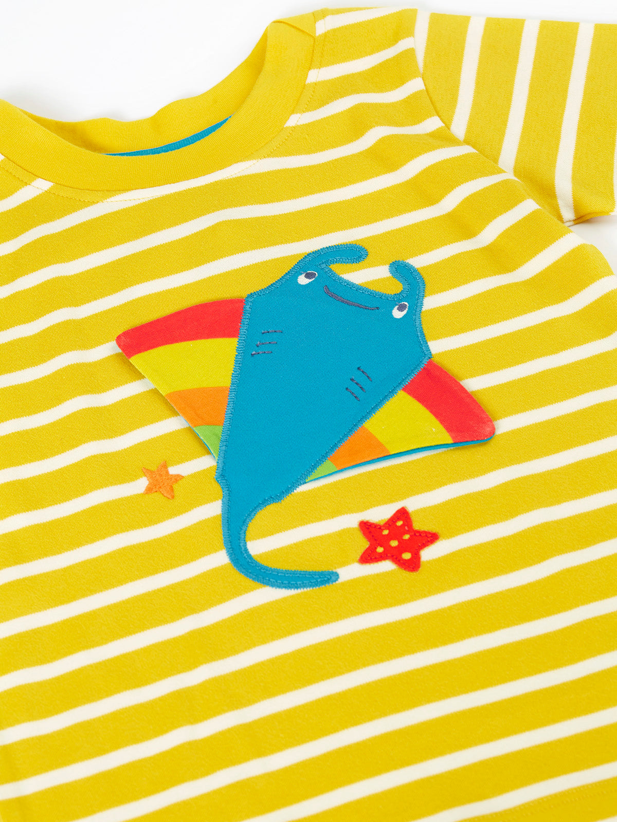 Frugi Easy On T-Shirt 500338S6letf Breton Ray Clothing 2-3YRS / Lemon,3-4YRS / Lemon,4-5YRS / Lemon,5-6YRS / Lemon