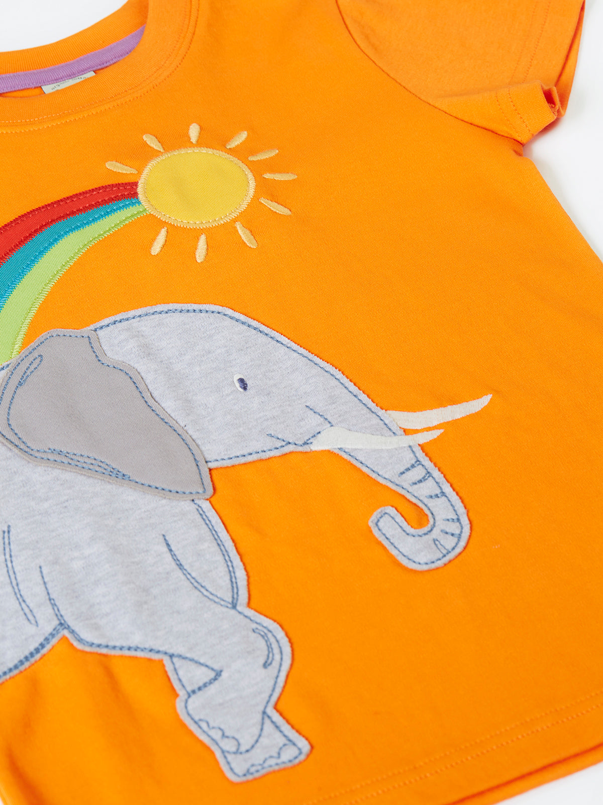 Frugi Carsen T-Shirt 501788S6squn Orange Elephant Clothing 2-3YRS / Orange,3-4YRS / Orange,4-5YRS / Orange,5-6YRS / Orange,6-7YRS / Orange,7-8YRS / Orange,1-2 YRS / Orange
