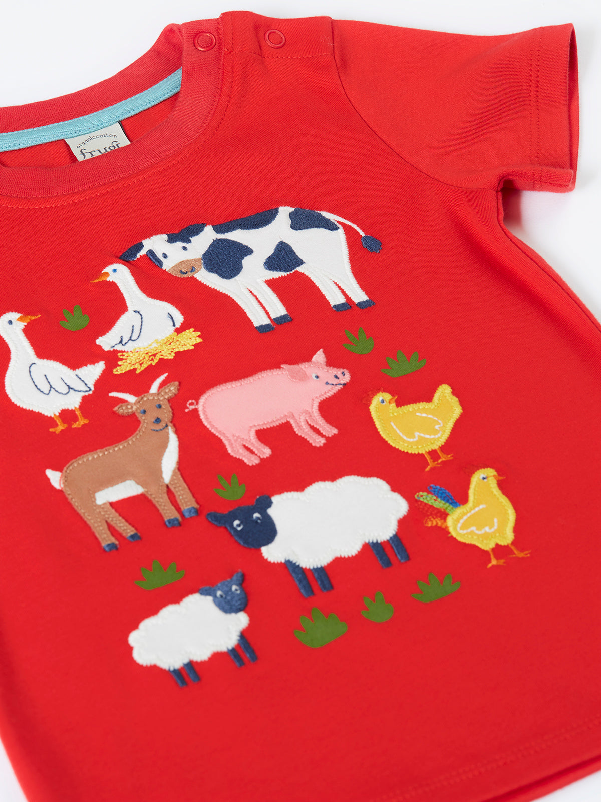 Frugi Little Creatures T-Shirt 500282S6stqa Farm Clothing 3-6M / Strawberry,6-9M / Strawberry,9-12M / Strawberry,12-24M / Strawberry,2-3YRS / Strawberry,3-4YRS / Strawberry,4-5YRS / Strawberry