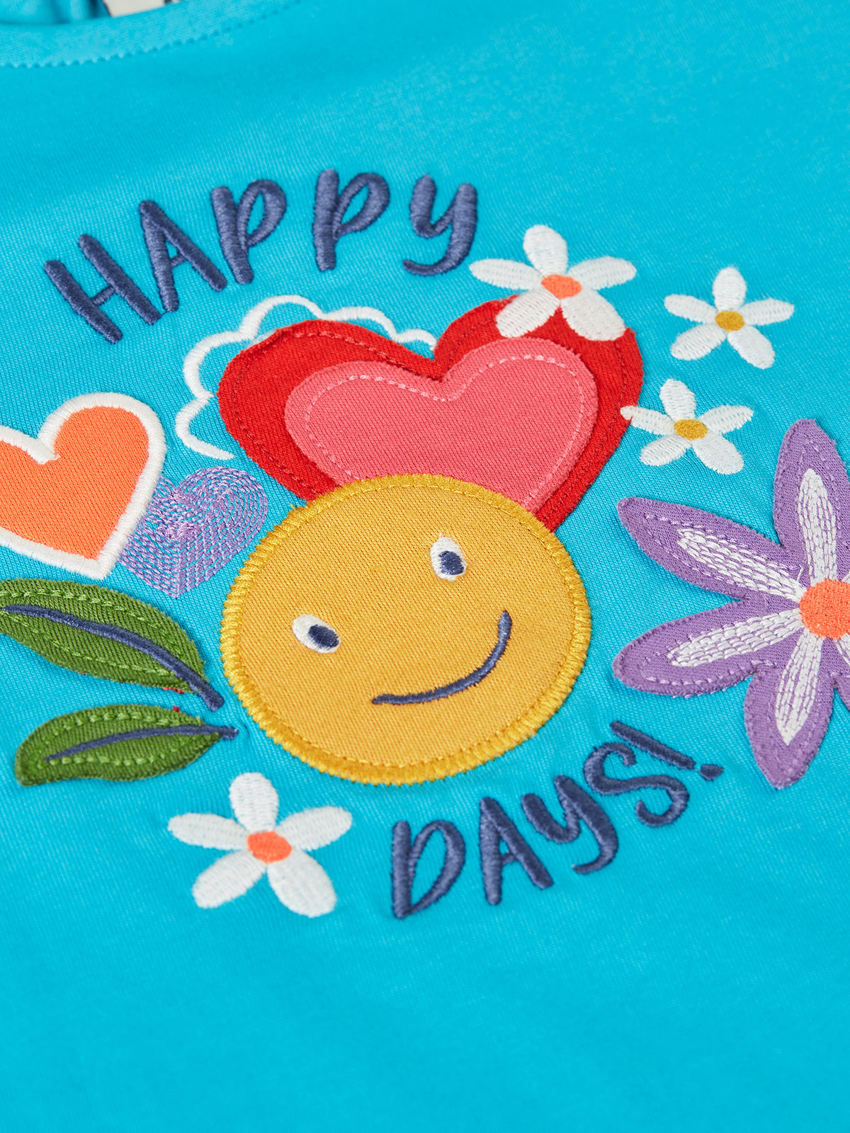 Frugi Lia T-Shirt 502152S6tnlo Happy Clothing 4-5YRS / Turquoise,5-6YRS / Turquoise,6-7YRS / Turquoise,7-8YRS / Turquoise,8-9YRS / Turquoise