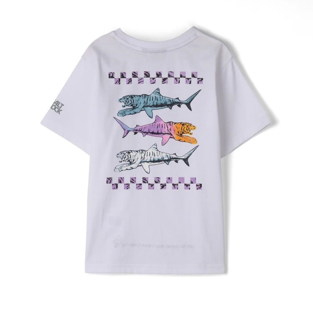 Saltrock Boys Tiger Trio T-Shirt White Clothing 9/10YRS / White,11/12YRS / White,13YRS / White