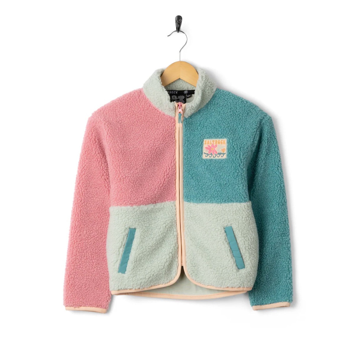 Saltrock Girls Emery Wave Sherpa Zip Fleece Clothing 11/12YRS / Multi