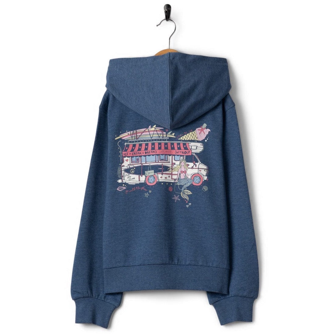 Saltrock Girls Scoop Zip Hoodie Blue