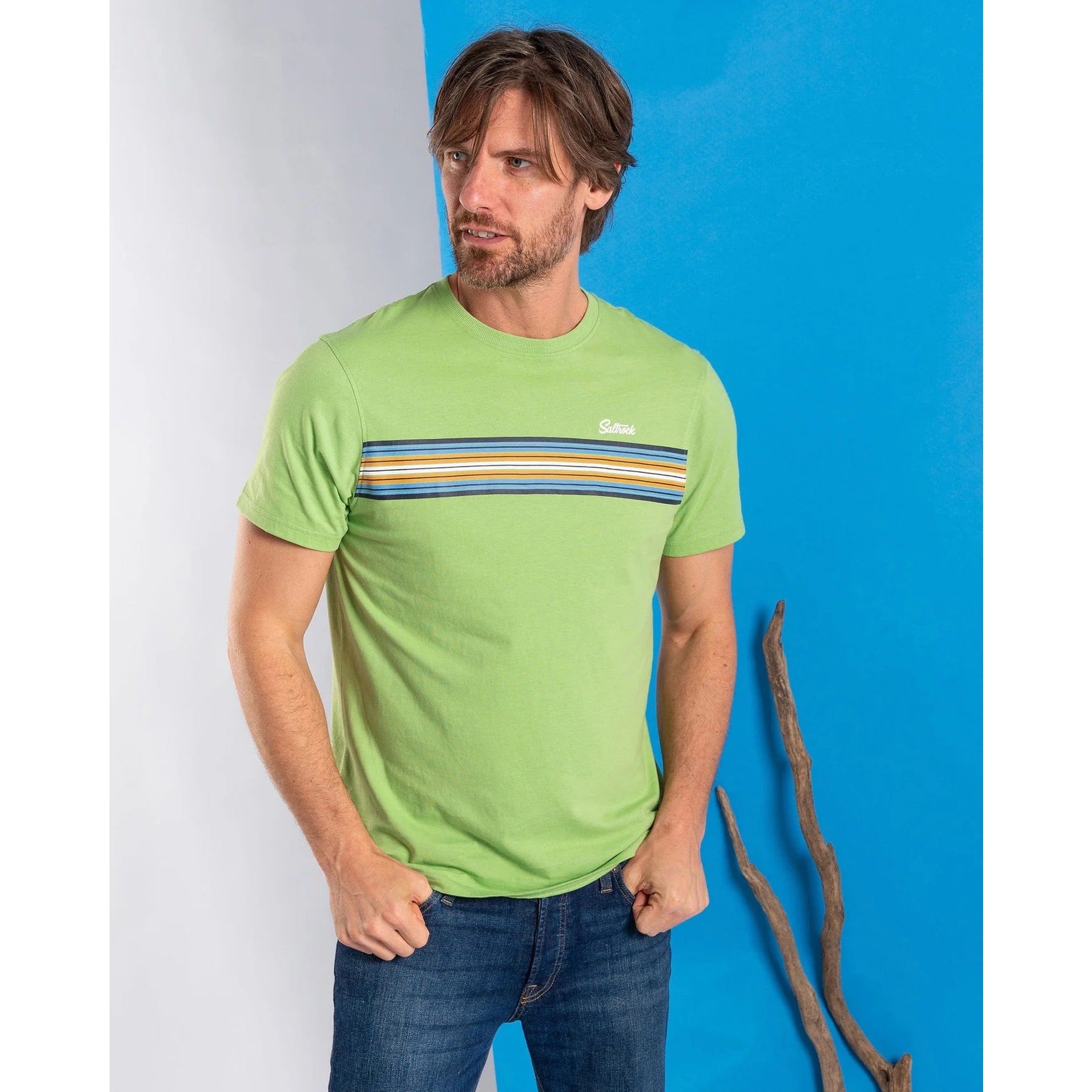 Saltrock Mens Classic Stripe T-Shirt Tsf12501006 Green Clothing SMALL ADULT / Green,MEDIUM ADULT / Green,LARGE ADULT / Green