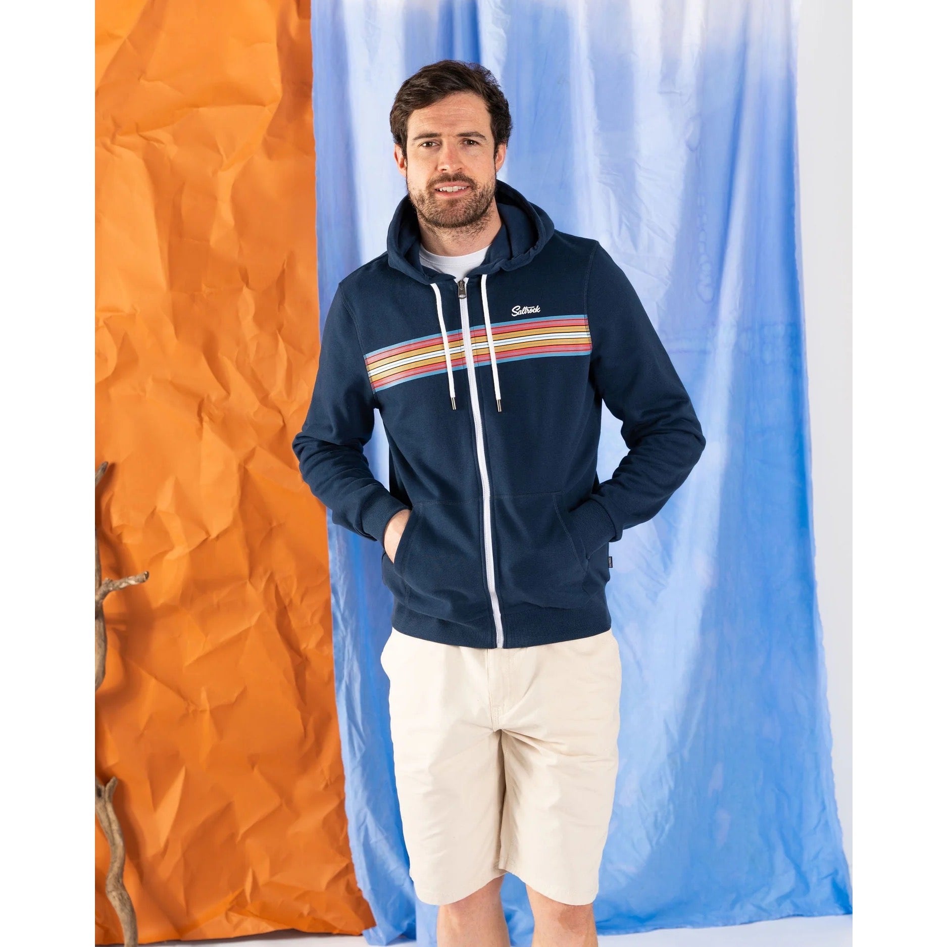 Saltrock Mens Classic Stripe Zip Hoodie Hwz12501005 Clothing SMALL ADULT / Navy,MEDIUM ADULT / Navy,LARGE ADULT / Navy,XL ADULT / Navy