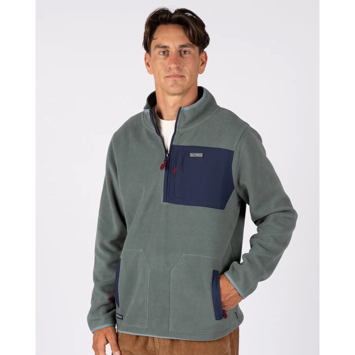 Saltrock Mens Leo Quarter Zip Fleece Green Clothing S / Green,M / Green,L / Green,XL / Green