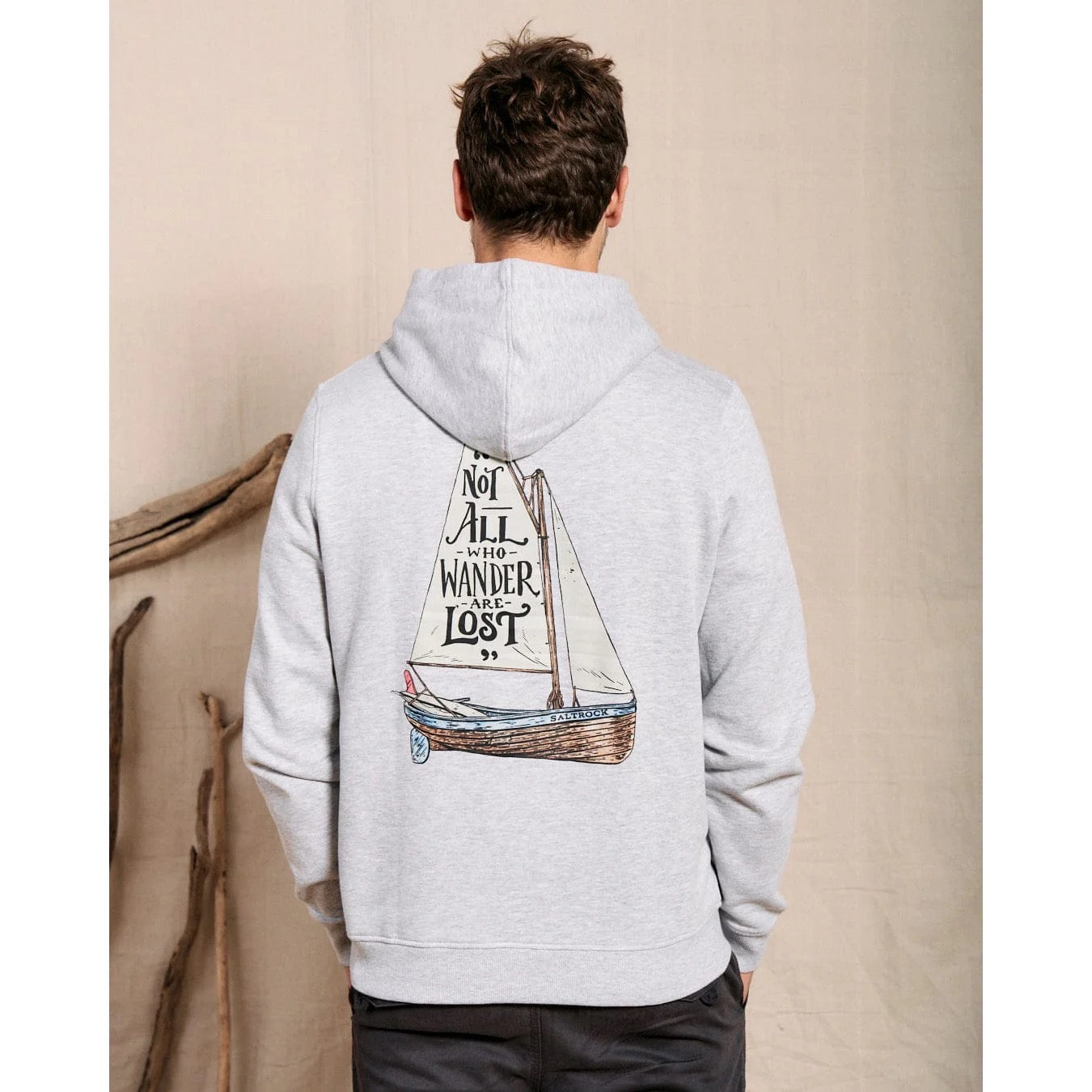 Saltrock Mens Lost Ships Hoodie Hwb12101085 Grey Clothing SMALL ADULT / Grey,MEDIUM ADULT / Grey,LARGE ADULT / Grey,XL ADULT / Grey