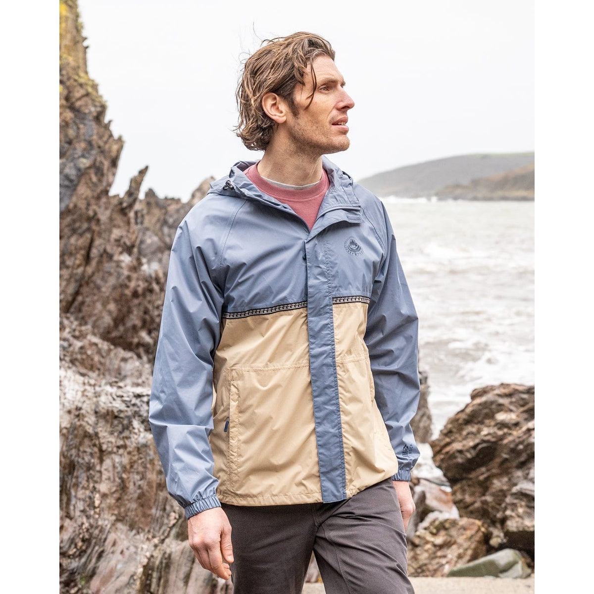 Saltrock Mens Rainer Tribal Packable Rain Jacket Jzo12601033 Blue Clothing S / Blue,M / Blue,L / Blue,XL / Blue,XXL / Blue