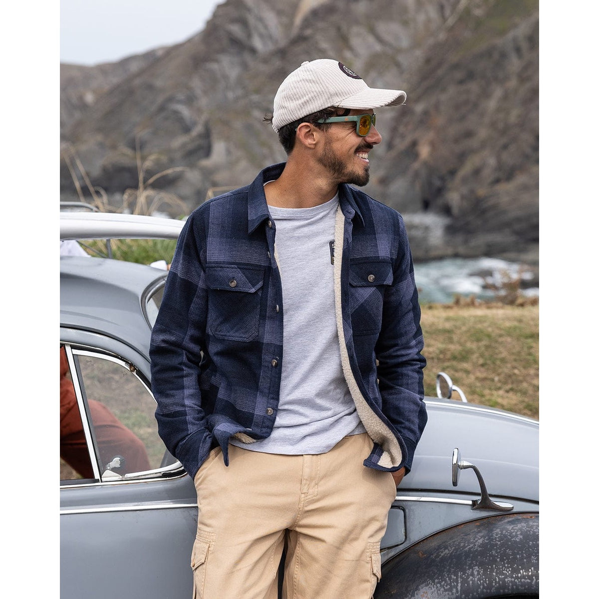 Saltrock Mens Woody Sherpa Lined Shacket Blue Clothing S / Blue,M / Blue,L / Blue,XL / Blue