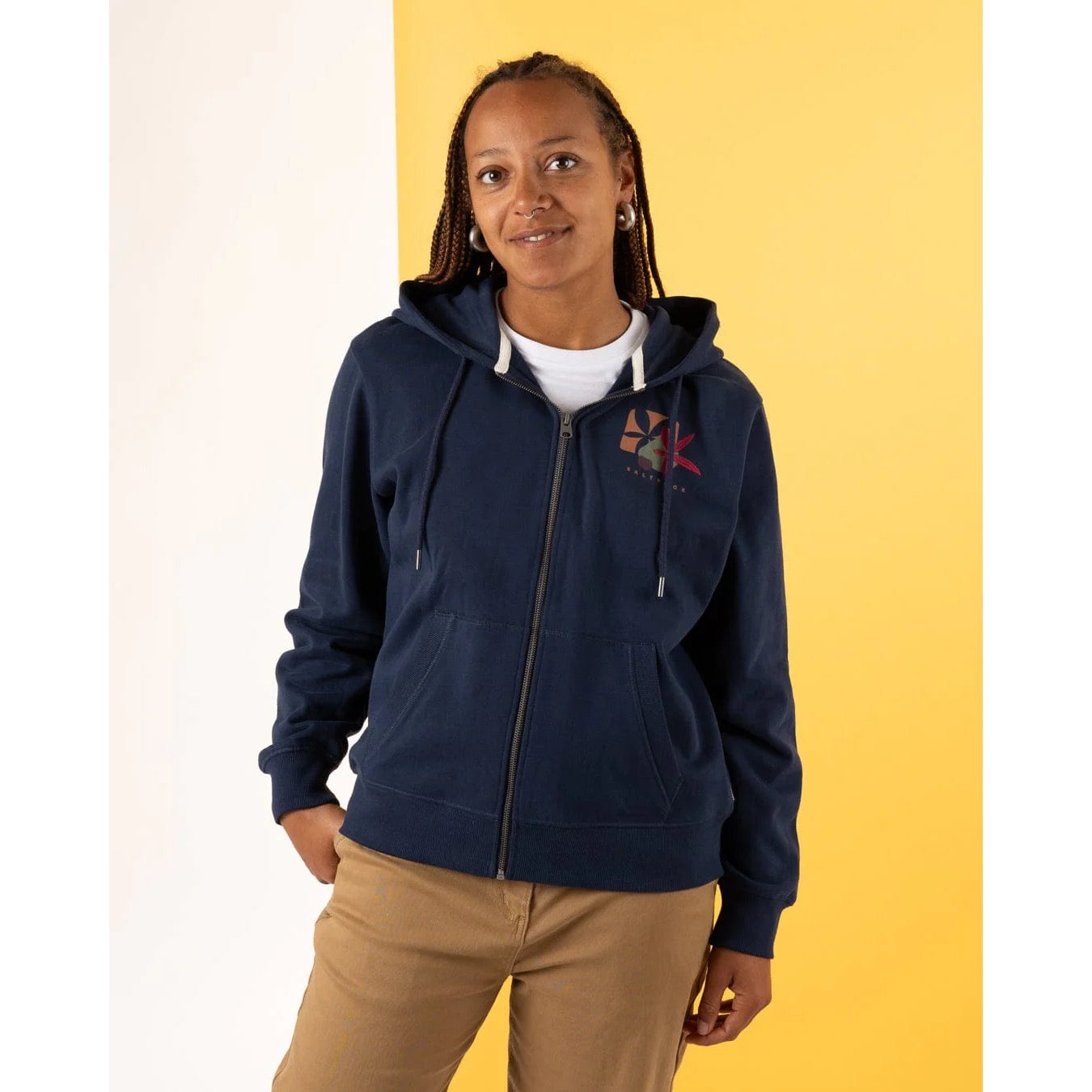 Saltrock Womens Balance Wild Zip Hoodie Blue