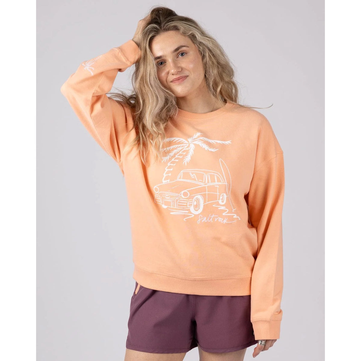 Saltrock Womens Driver Crew Sweatshirt Lwf22601109 Apricot Clothing XS / Apricot,S / Apricot,M / Apricot,L / Apricot