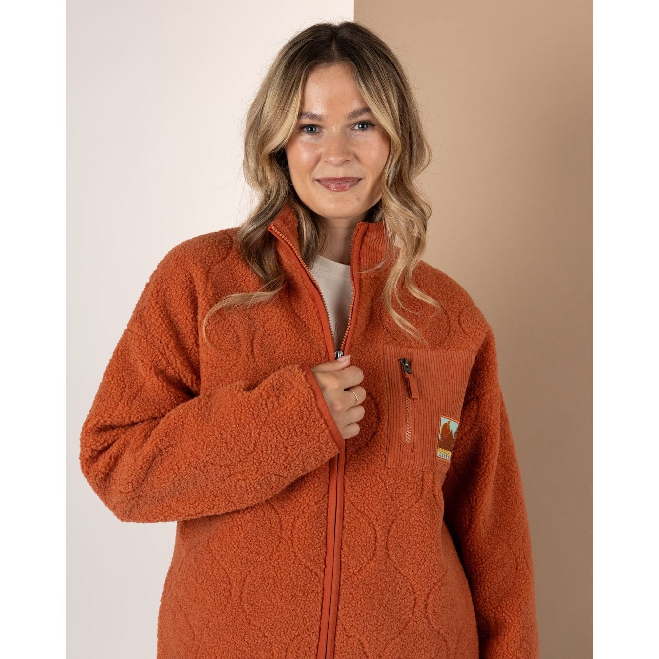 Saltrock Womens Jarvis Jacquard Fleece Burnt Orange Clothing L / Orange