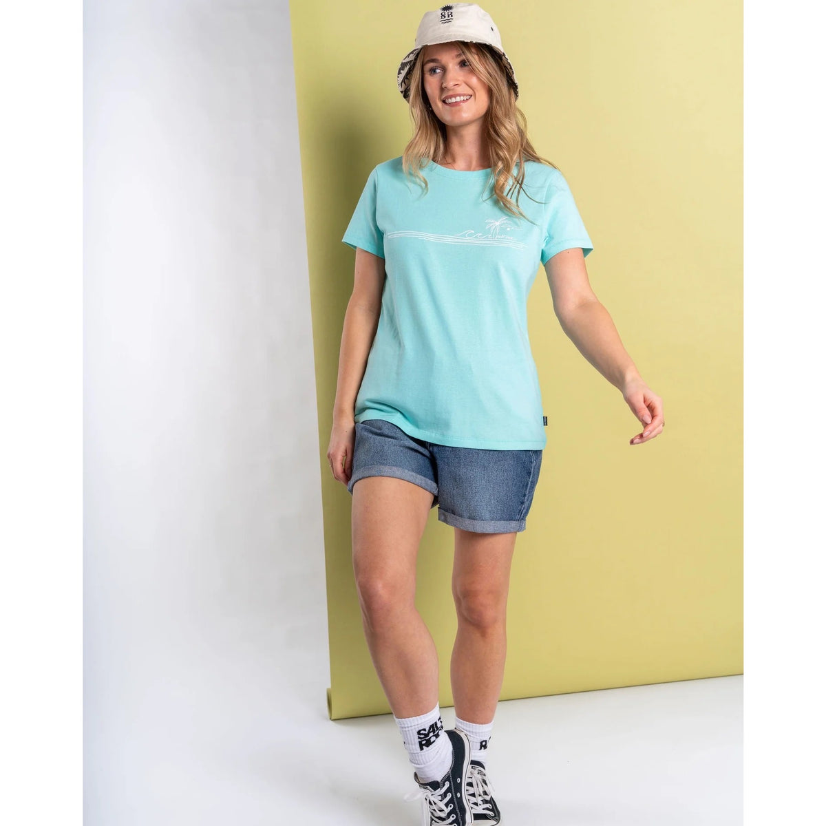 Saltrock Womens Ocean Stripe T-Shirt Clothing XS ADULT / Turquoise,SMALL ADULT / Turquoise,MEDIUM ADULT / Turquoise,LARGE ADULT / Turquoise,XL ADULT / Turquoise