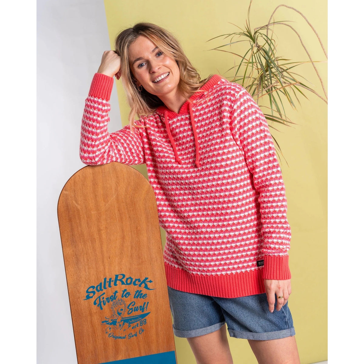 Saltrock Womens Thaw Knitted Hoodie Coral Clothing SMALL ADULT / Coral,MEDIUM ADULT / Coral,LARGE ADULT / Coral