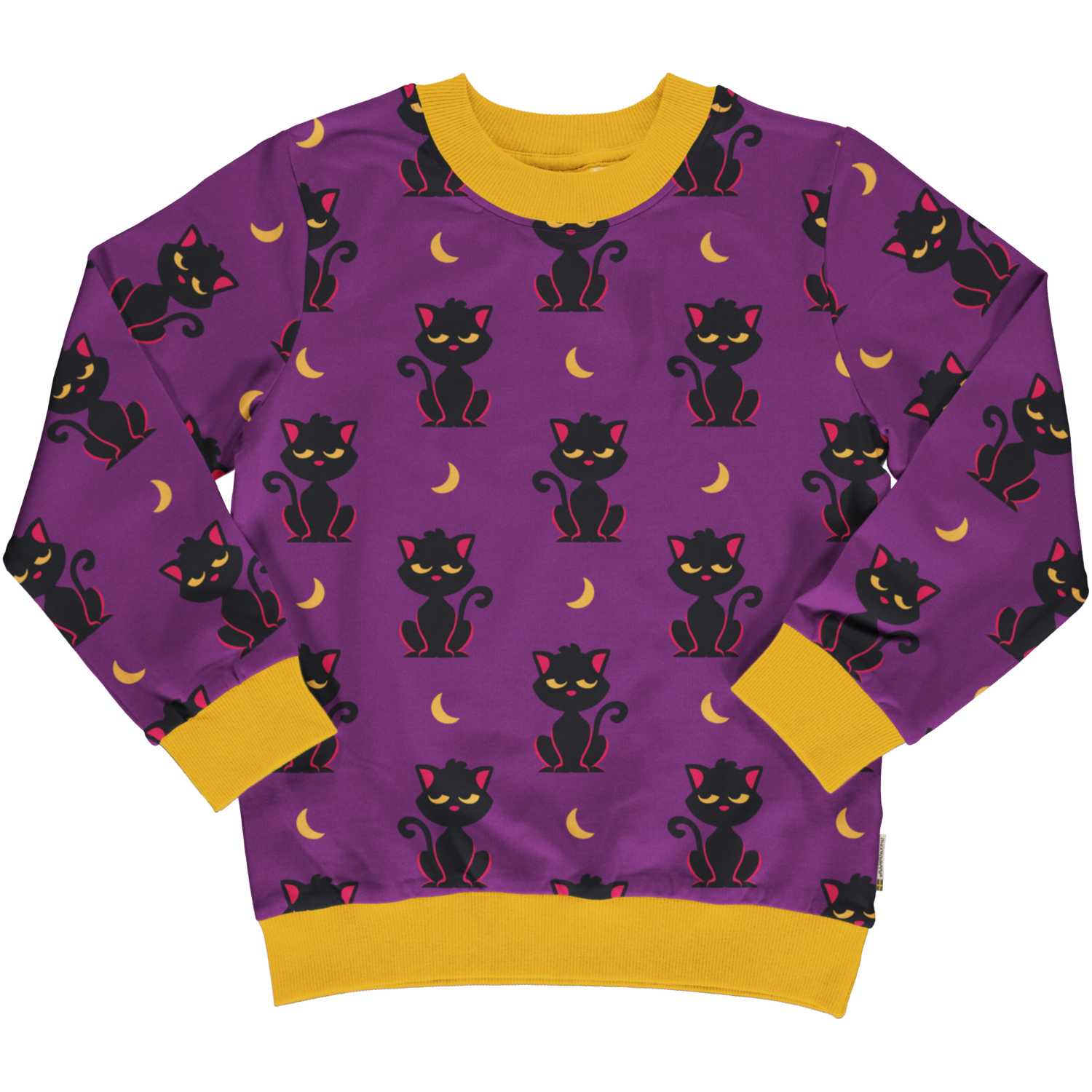 Maxomorra Cat Sweatshirt Aw24 Clothing 3-4YRS / Purple,4-5YRS / Purple,5-6YRS / Purple,7-8YRS / Purple,9-10YRS / Purple