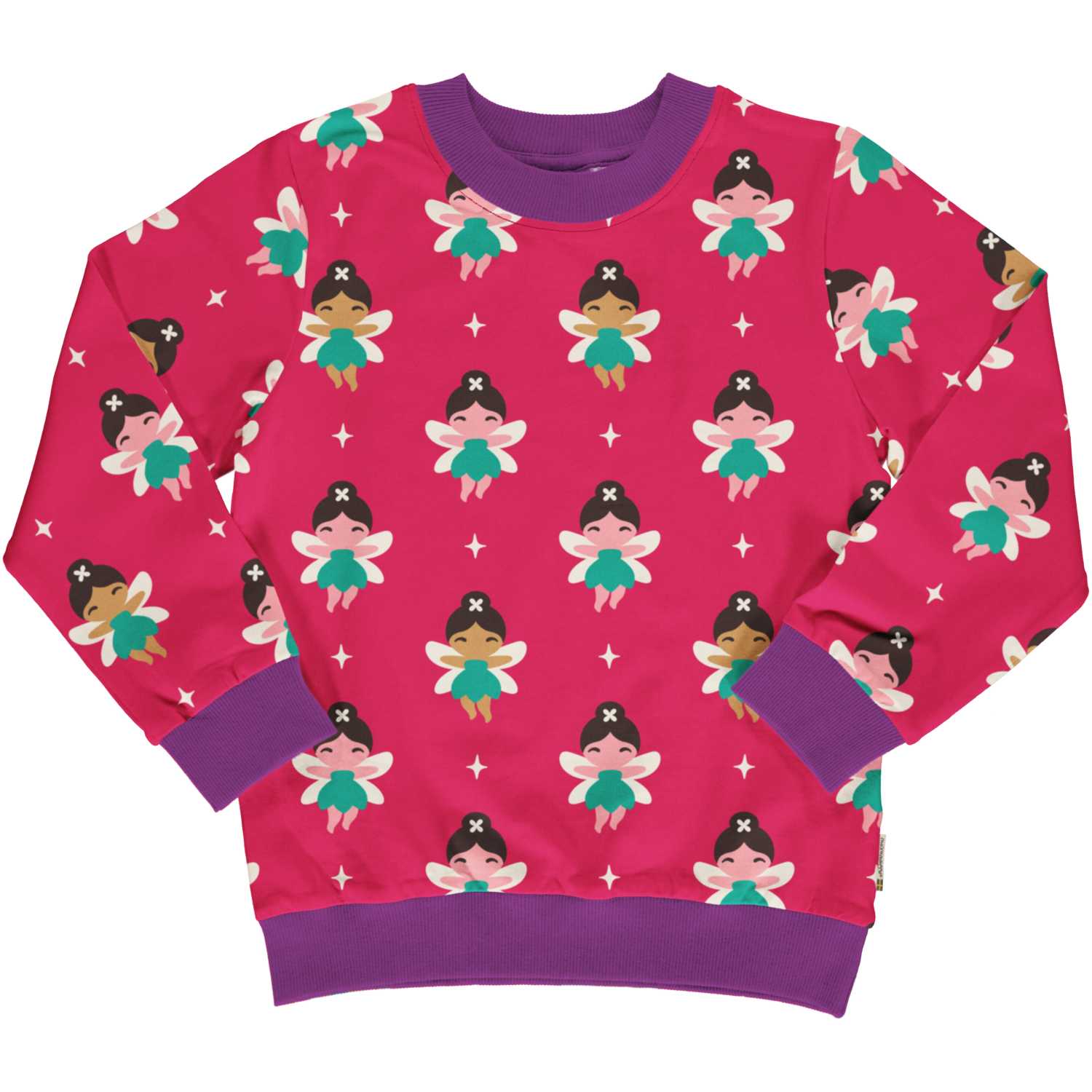 Maxomorra Fairy Sweatshirt Aw24 Clothing 3-4YRS / Fuchsia,4-5YRS / Fuchsia,5-6YRS / Fuchsia,7-8YRS / Fuchsia