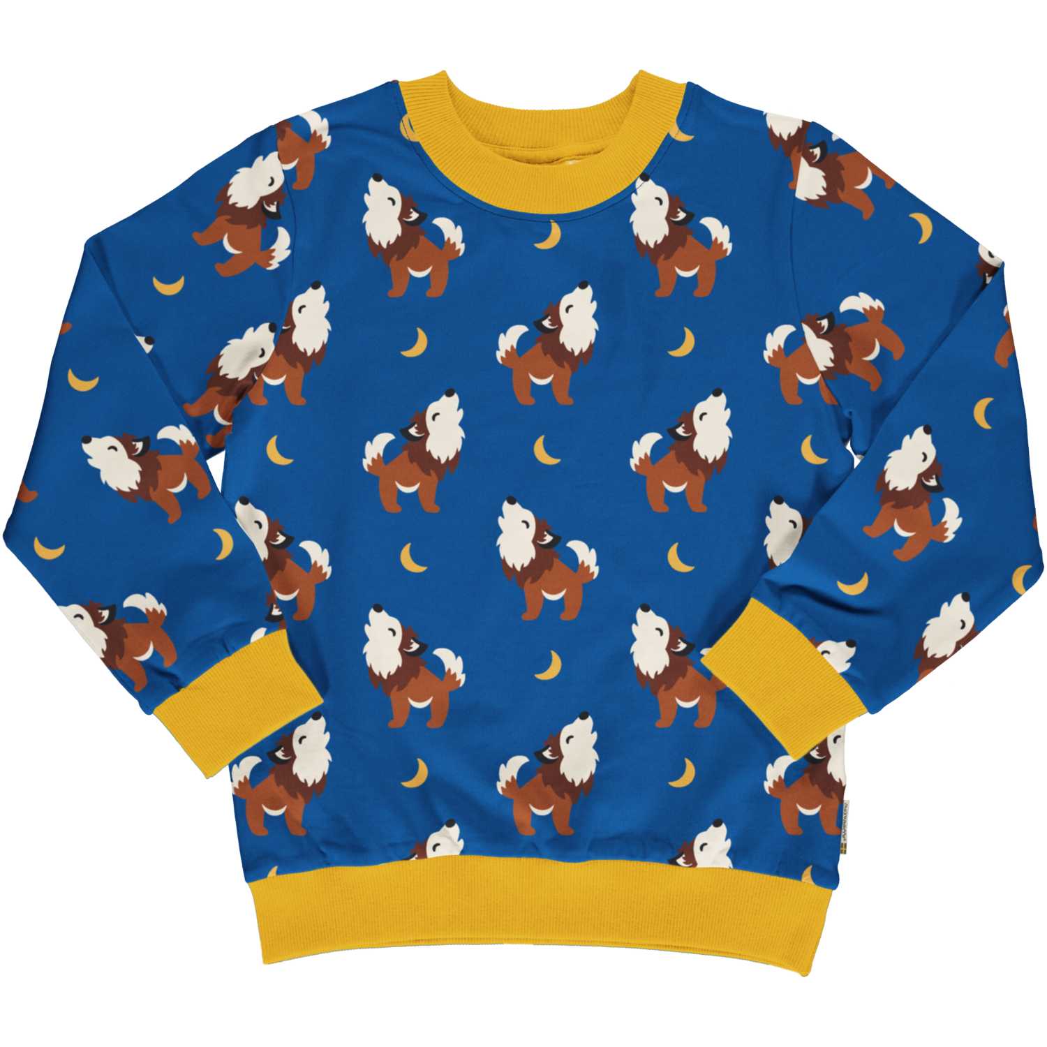 Maxomorra Wolf Sweatshirt Aw24 Blue Clothing 3-4YRS / Blue,4-5YRS / Blue,5-6YRS / Blue,7-8YRS / Blue