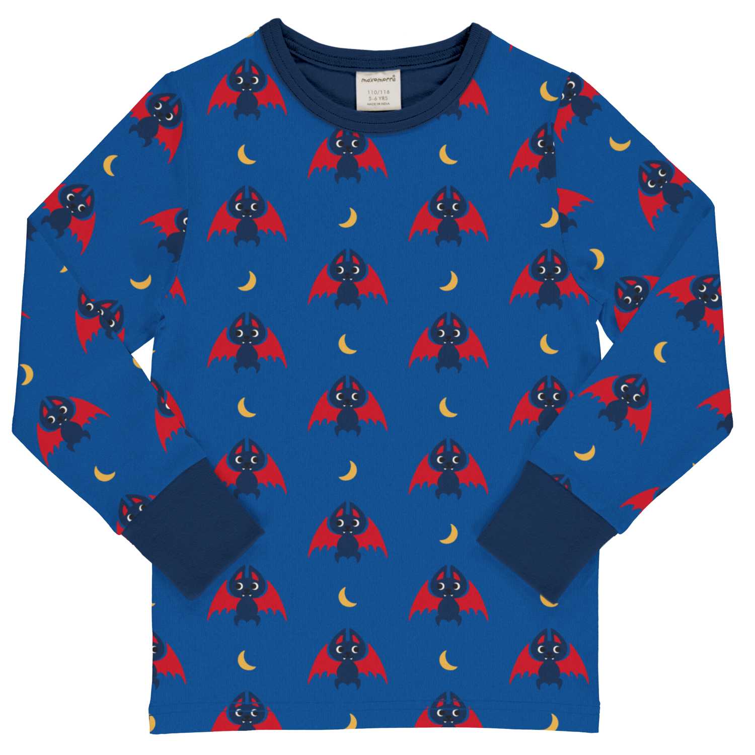 Maxomorra Bat Ls Top Aw24 Clothing 2-3YRS / Blue,3-4YRS / Blue,4-5YRS / Blue,5-6YRS / Blue,7-8YRS / Blue,9-10YRS / Blue