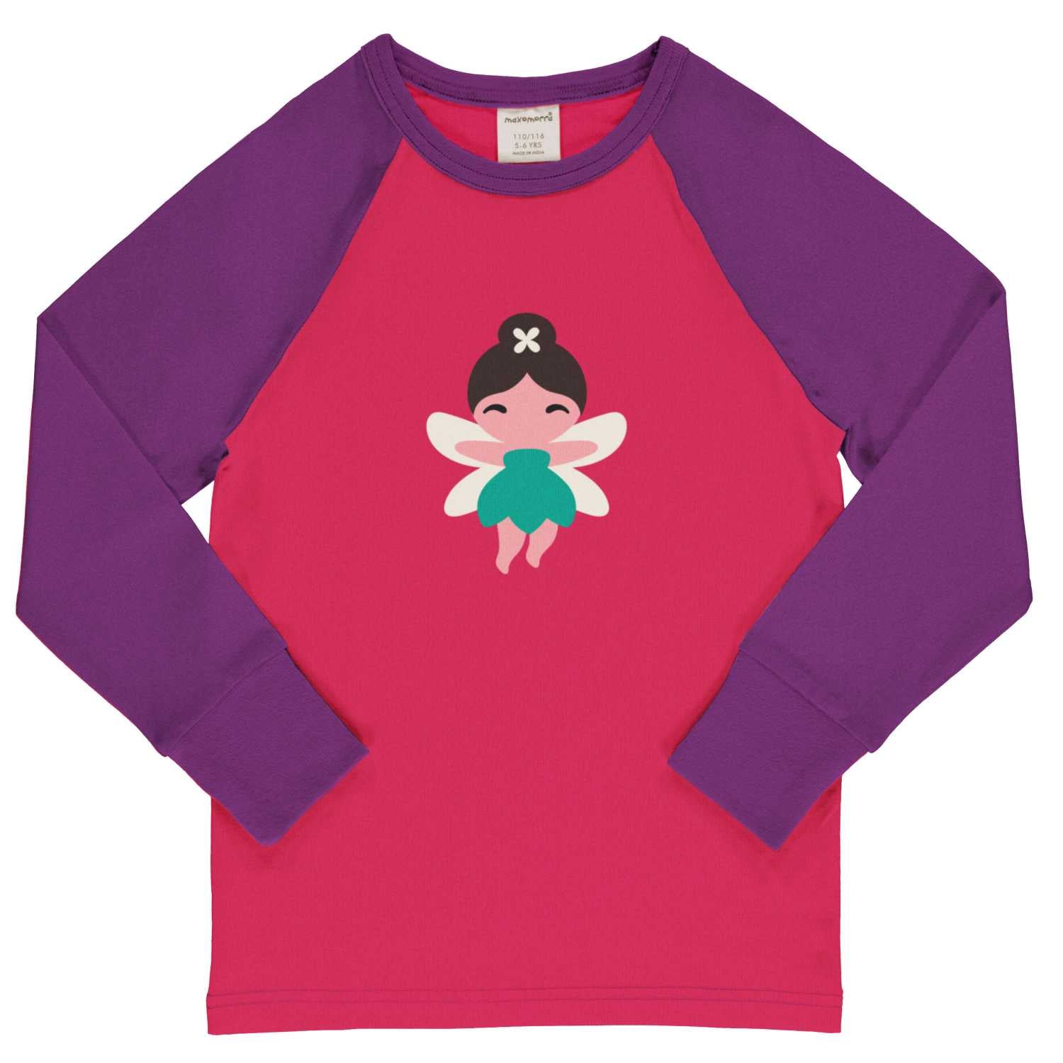 Maxomorra Fairy Ls Raglan Top Aw24 Clothing 2-3YRS / Fuchsia,3-4YRS / Fuchsia,4-5YRS / Fuchsia,5-6YRS / Fuchsia,7-8YRS / Fuchsia