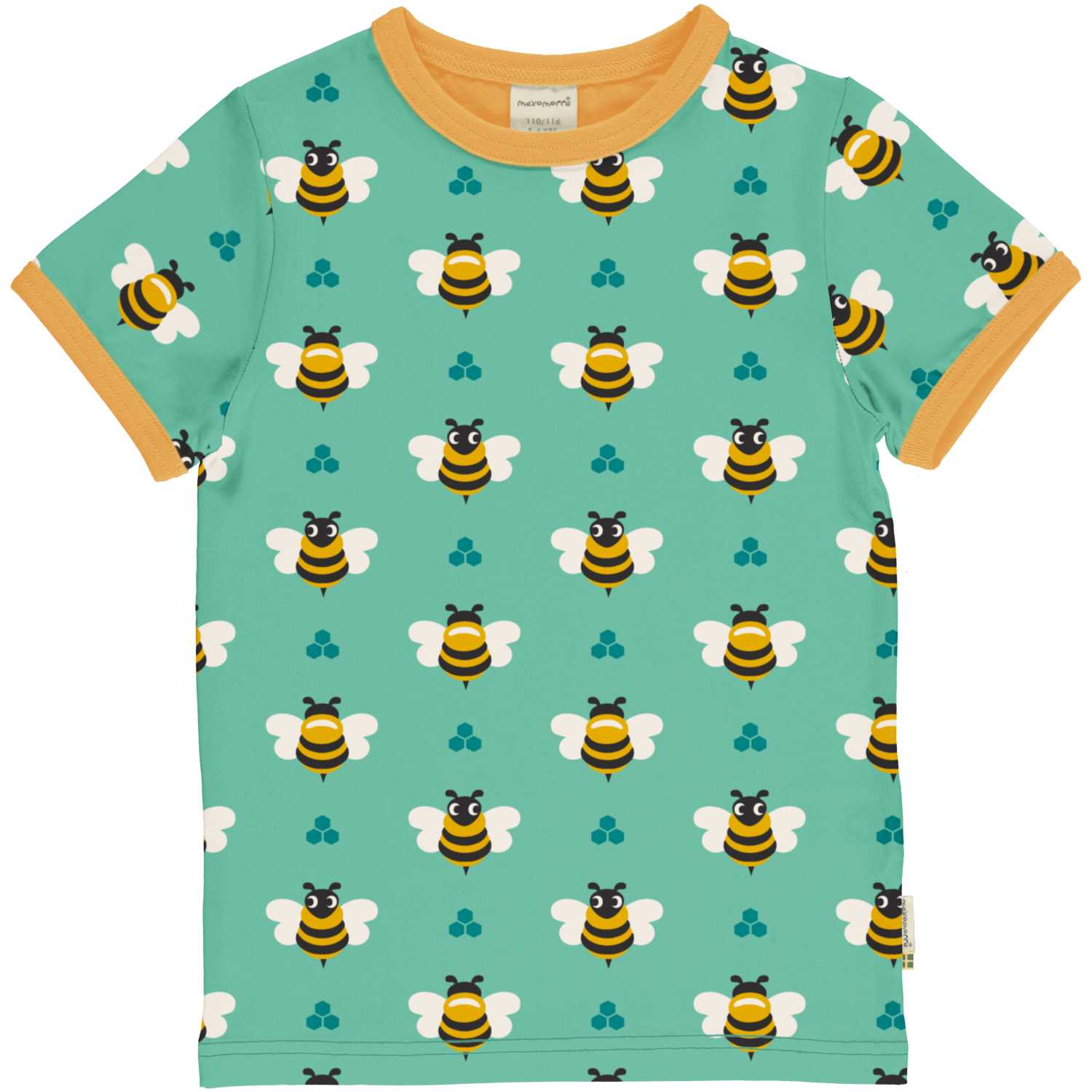 Maxomorra Bee Aop Printed T-Shirt Ss24 Green Clothing 3-4YRS / Green,5-6YRS / Green,7-8YRS / Green