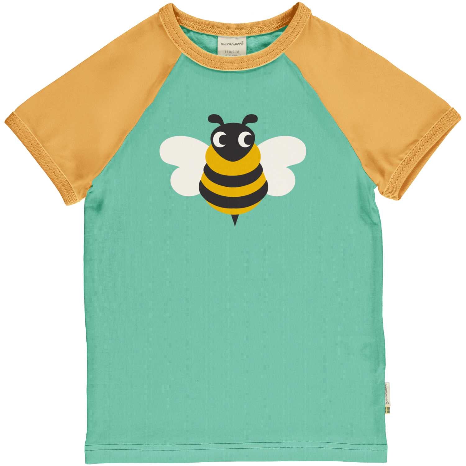 Maxomorra Bee Raglan T-Shirt Ss24 Clothing 3-4YRS / Green,5-6YRS / Green,7-8YRS / Green,1-2 YRS / Green