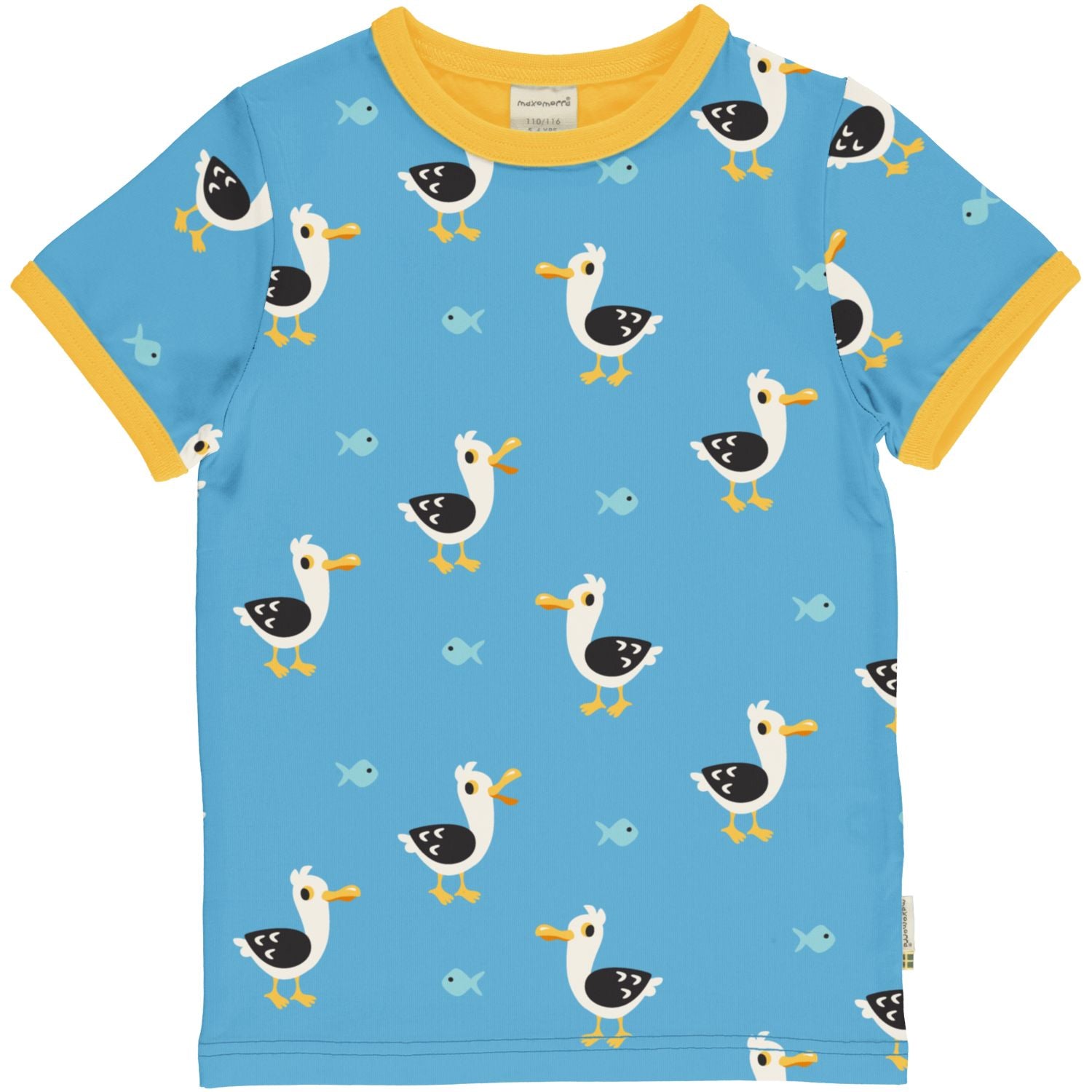 Maxomorra Seagull Printed T-Shirt Ss25 Clothing 3-4YRS / Blue,5-6YRS / Blue,7-8YRS / Blue