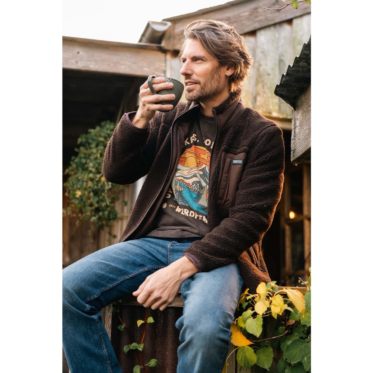 Weird Fish Mens Fletcher Full Zip Borg Fleece 203612 Chocolate Clothing M / Chocolate,L / Chocolate,XL / Chocolate