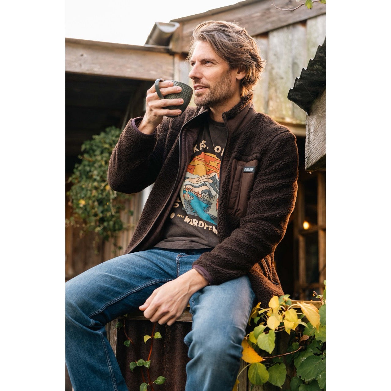 Weird Fish Mens Fletcher Full Zip Borg Fleece 203612 Chocolate Clothing M / Chocolate,L / Chocolate,XL / Chocolate