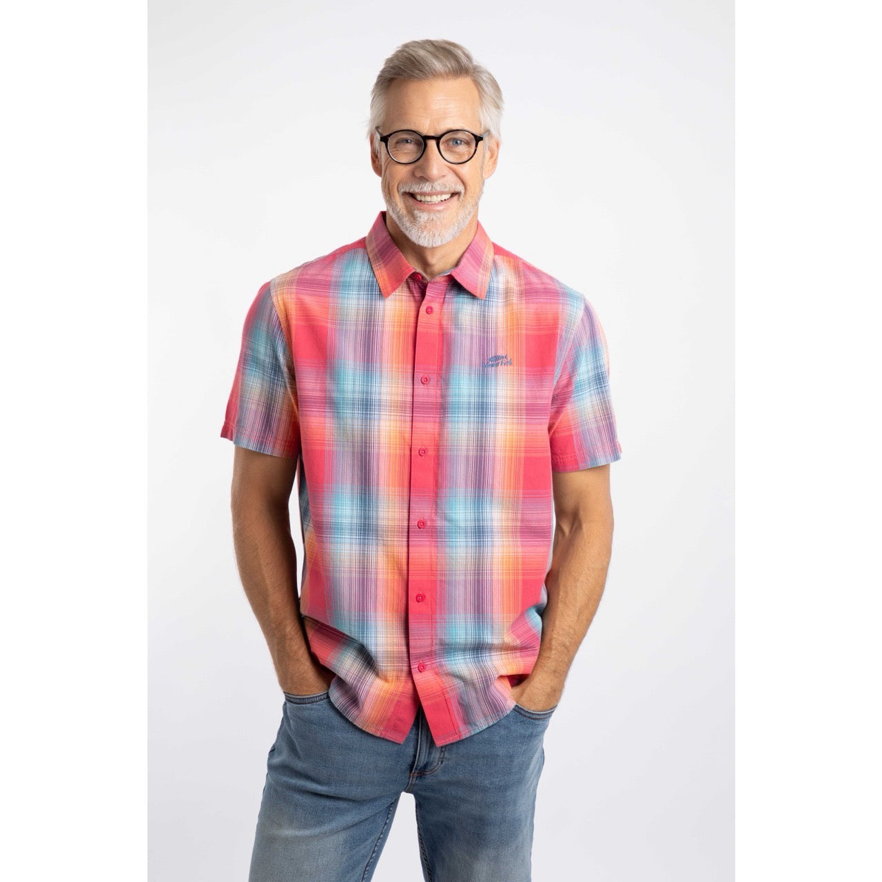 Weird Fish Mens Judd Check Shirt 204030 Flamingo