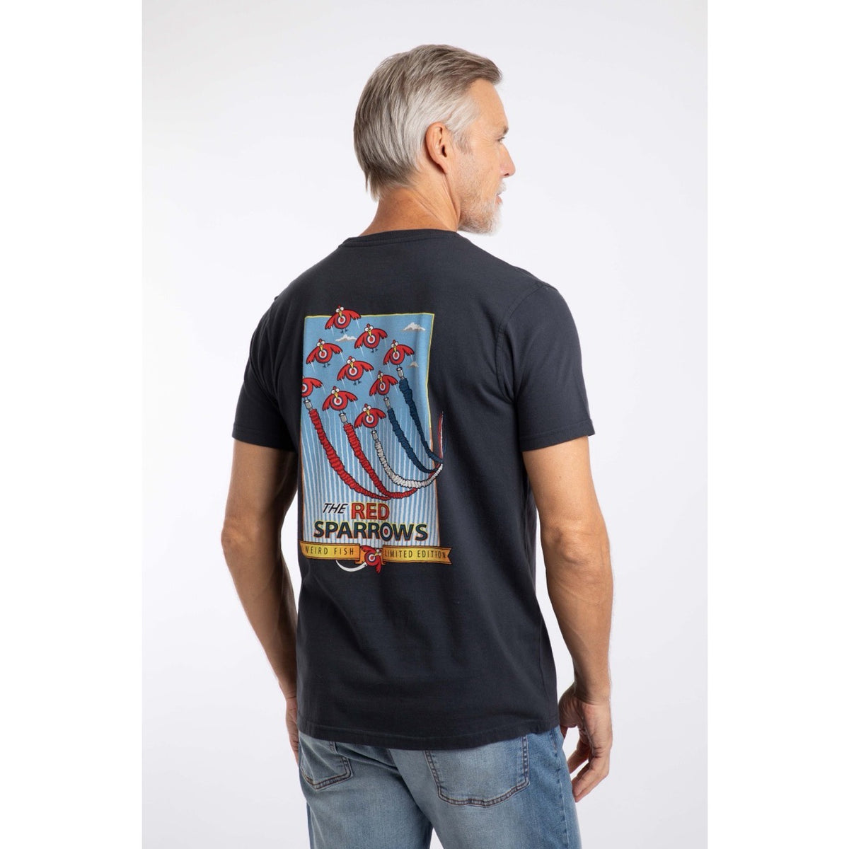 Weird Fish Mens Red Sparrows T-Shirt 19070 Navy