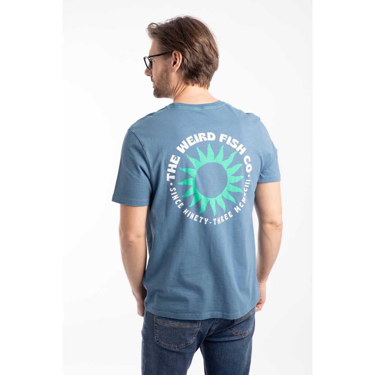 Weird Fish Mens Sun Beam T-Shirt 204013 Washed Blue Clothing S / Blue,M / Blue,L / Blue,XL / Blue,XXL / Blue,XXXL / Blue