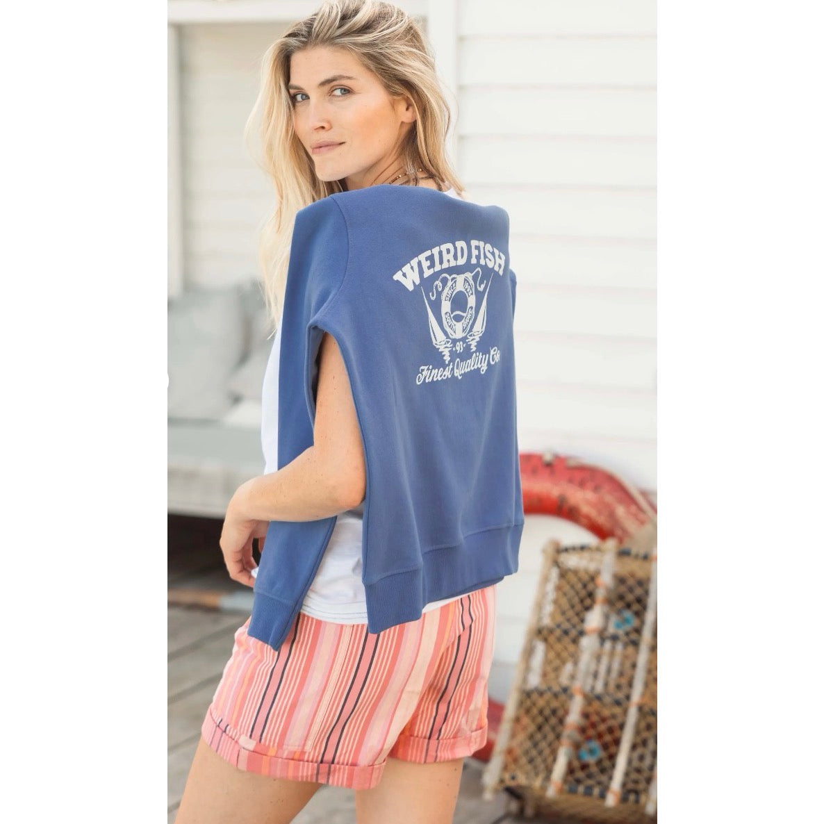 Weird Fish Womens Aurora Sweatshirt 204064 Faded Blue - Koast Clothing
