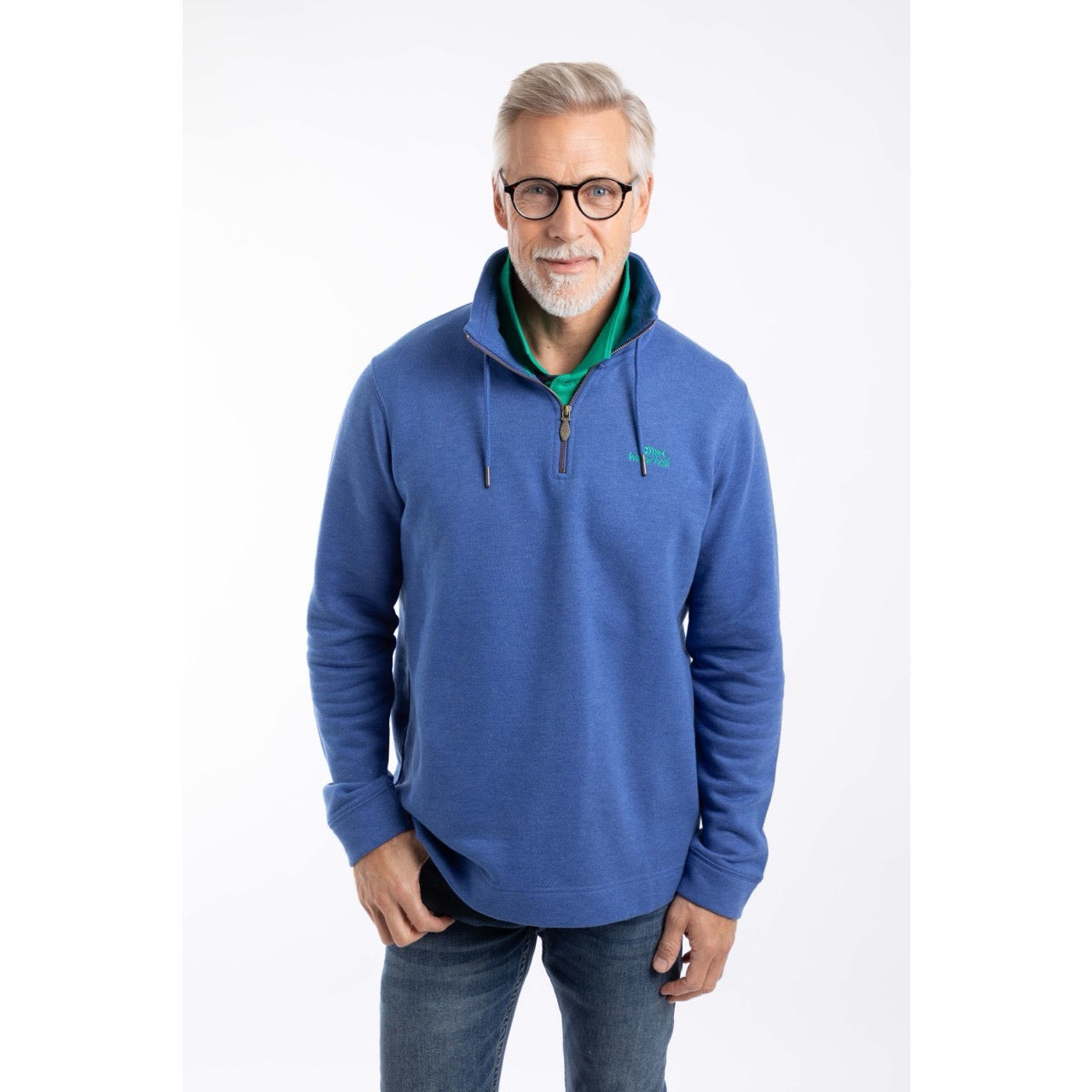 Weirdfish Mens Brampton Sweatshirt 203659 Mazarine Blue
